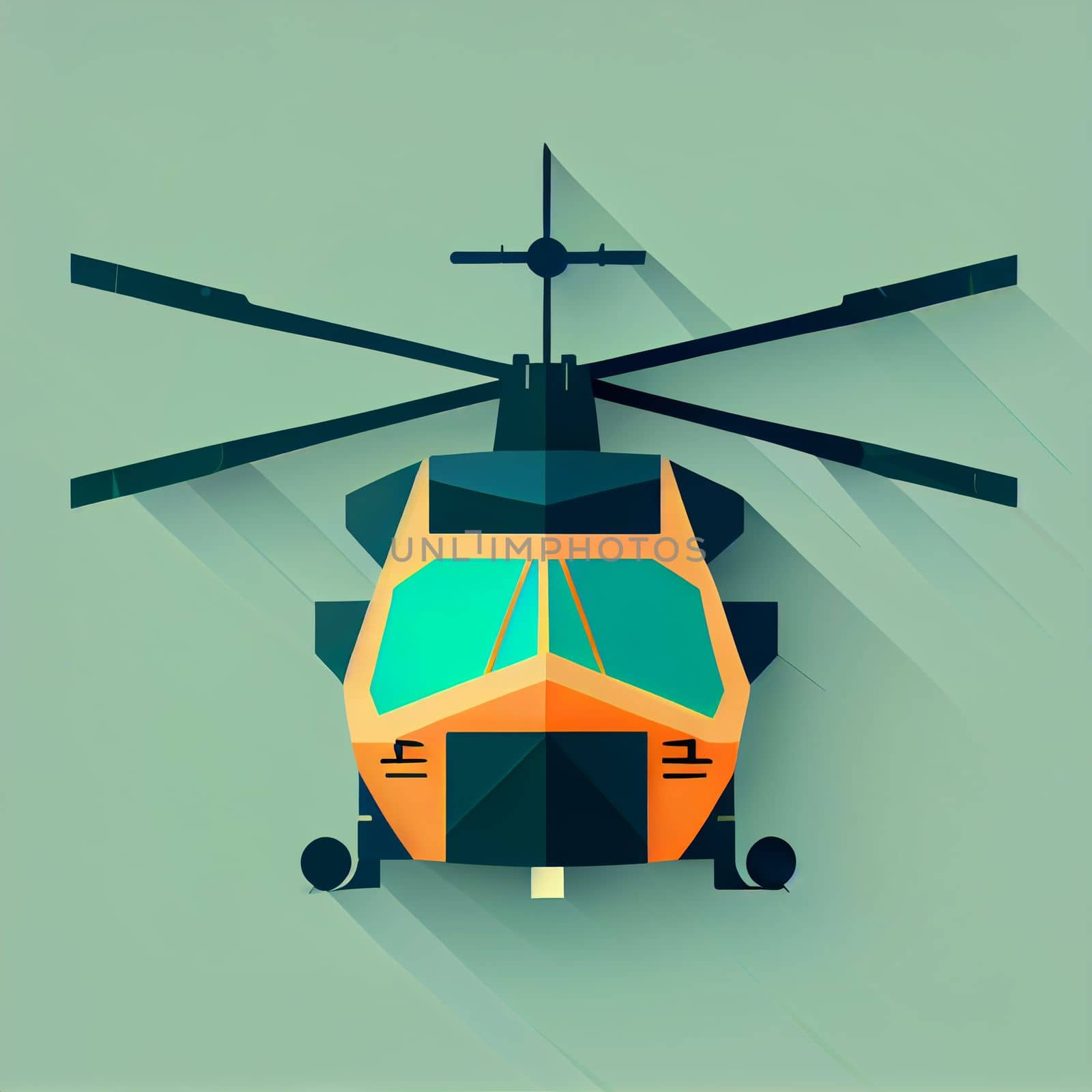 Modern flat design of Transport public transportable helicopter for transportation in city. by FokasuArt