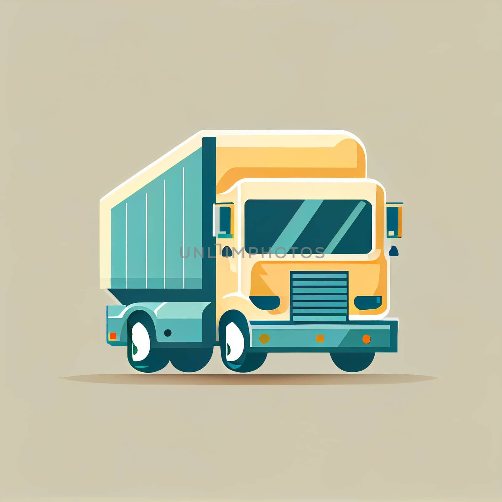 Modern flat design of Transport public transportable truck for transportation in city. by FokasuArt