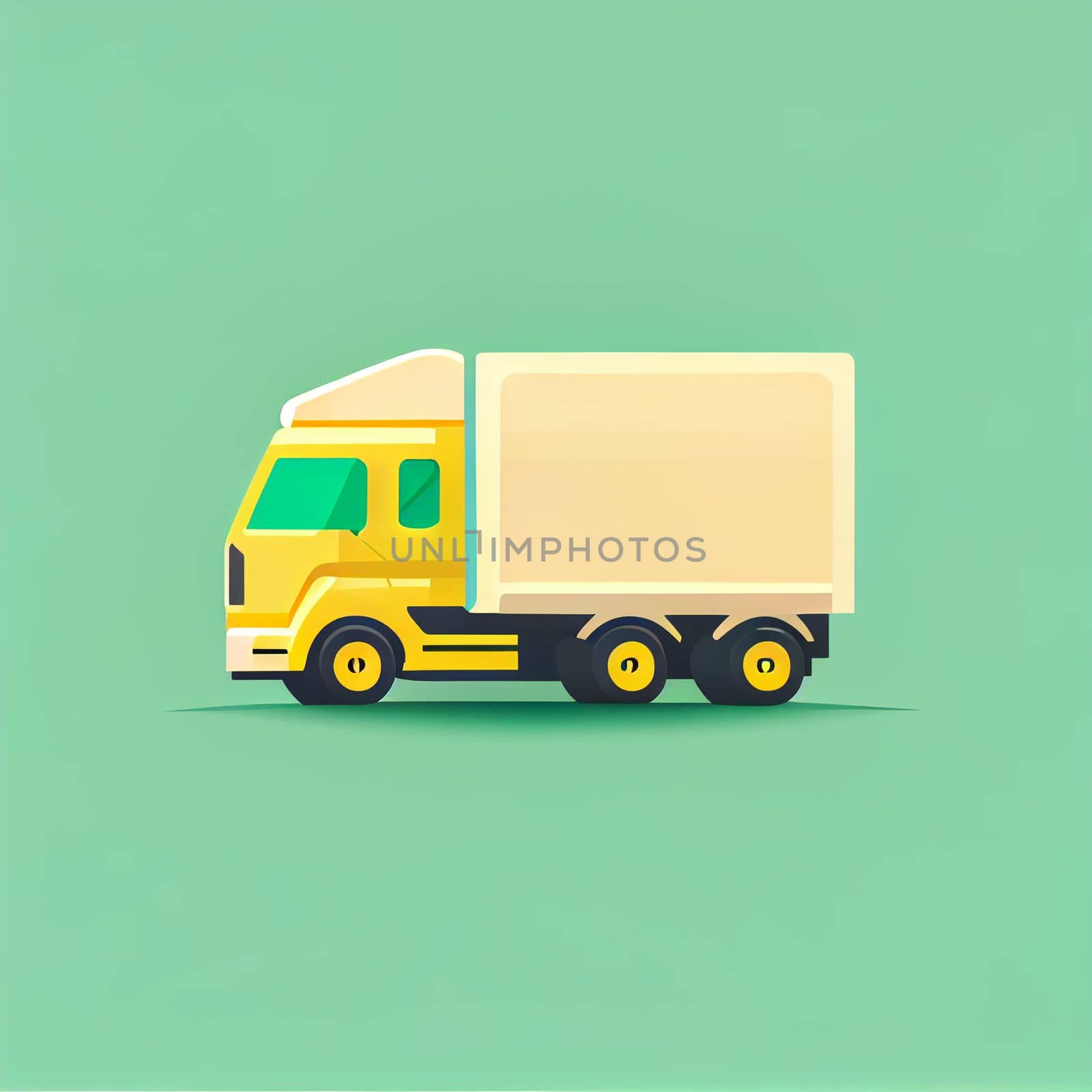 Modern flat design of Transport public transportable truck for transportation in city. by FokasuArt