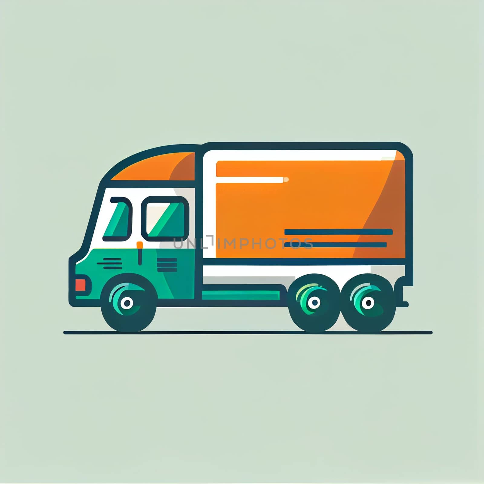 Modern flat design of Transport public transportable truck for transportation in city. illustration flat style.