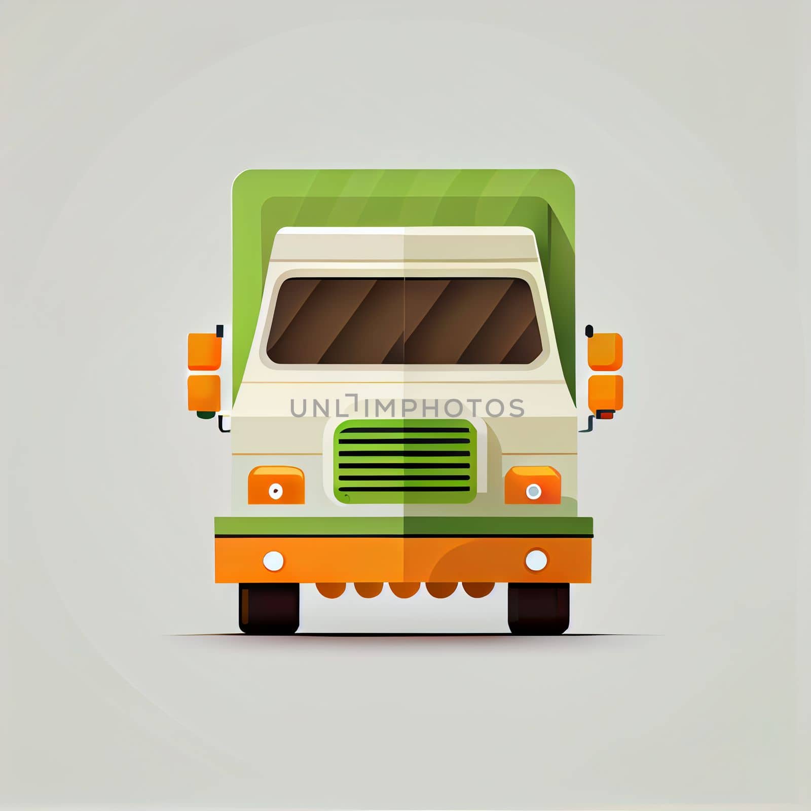 Modern flat design of Transport public transportable truck for transportation in city. by FokasuArt