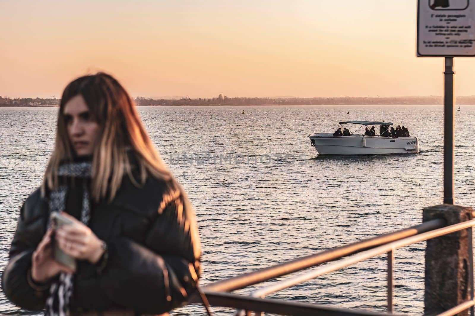 Sunset Selfie on the Pier with a Stunning Boat Backdrop by pippocarlot