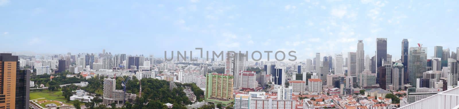 panorama of singapore city buildings sunny day by towfiq007