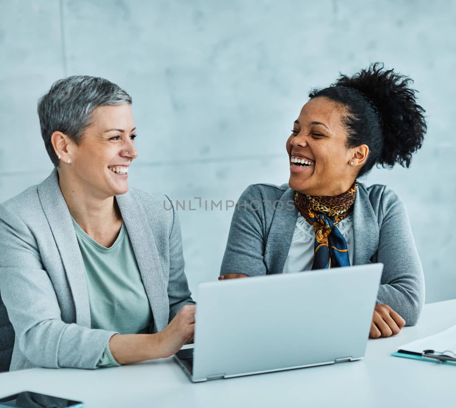 Portrait of two young businesswomen during a meeting in the office