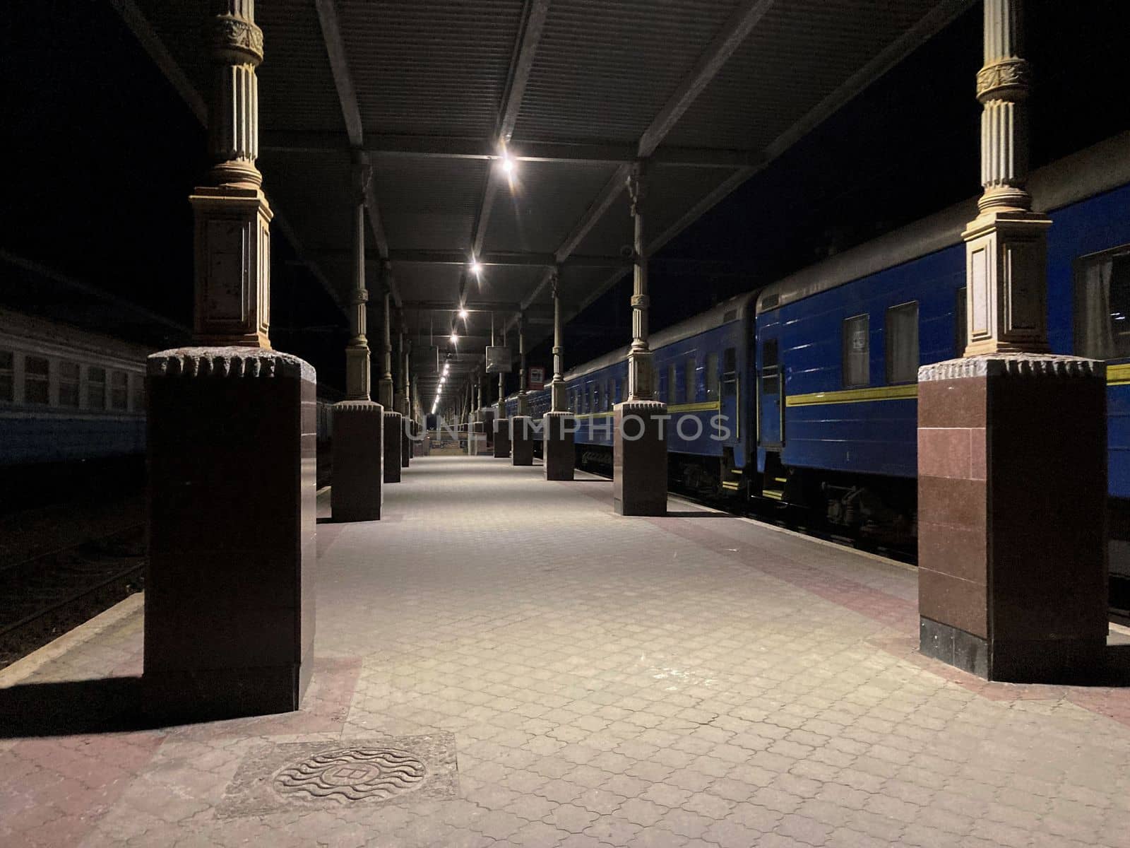 KHARKIV, UKRAINE - May, 08, 2022. Sleeping Car of the Ukrainian Railways on an overnight train ready for departure to Kyiv in Kharkiv train station platforms by mr-tigga