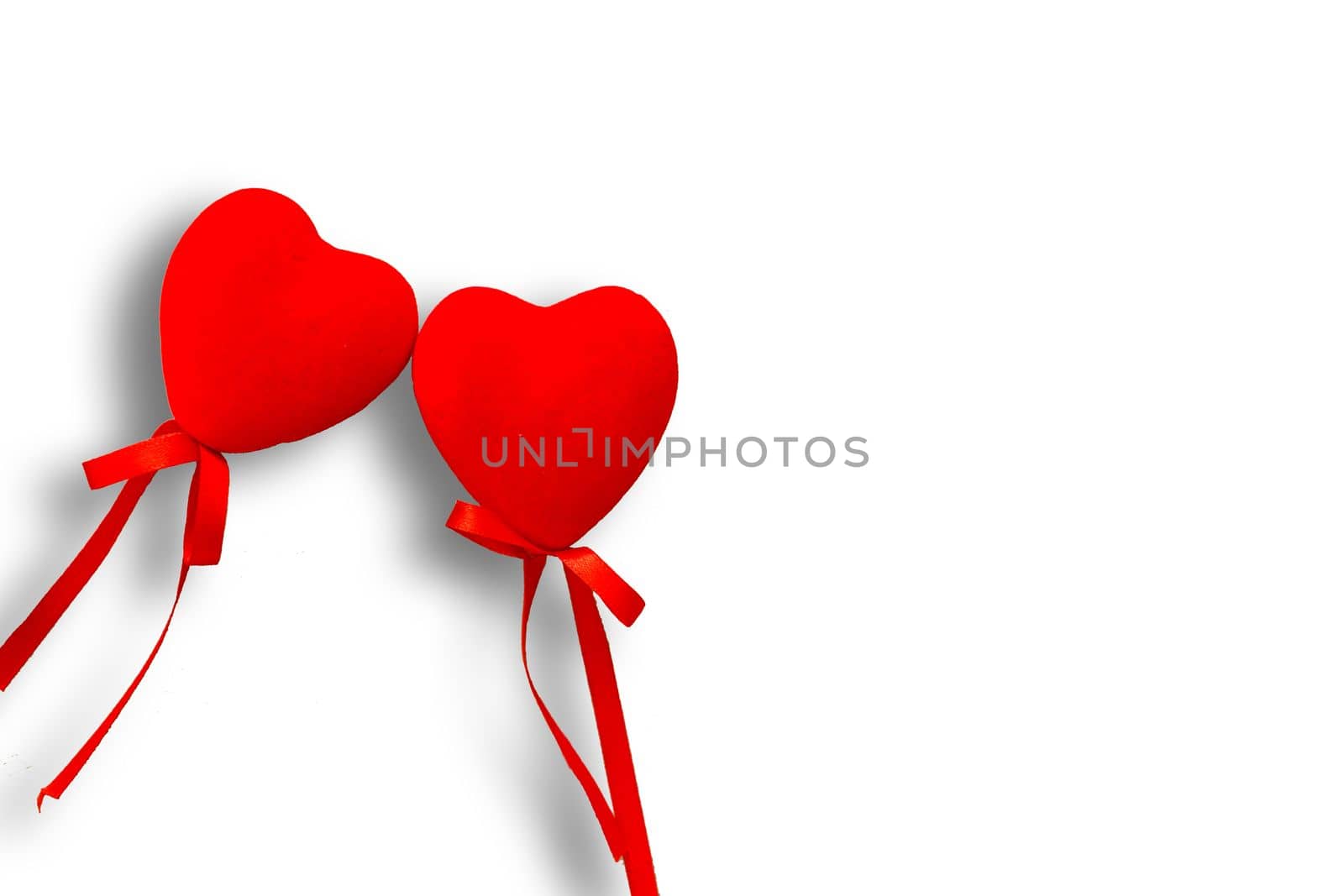Love red hearts on white background for valentines day, card concept by Andelov13