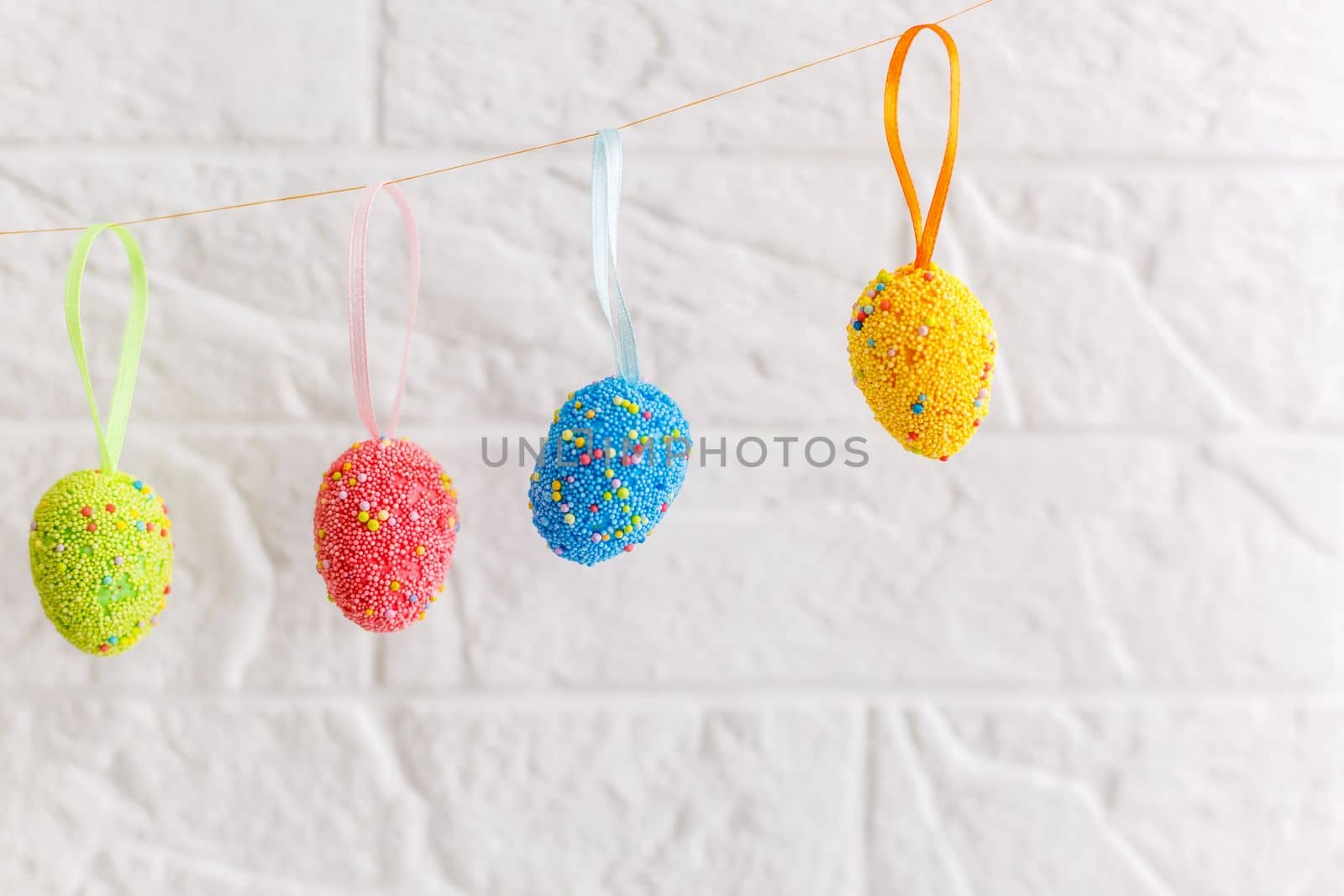 Easter eggs on wooden background