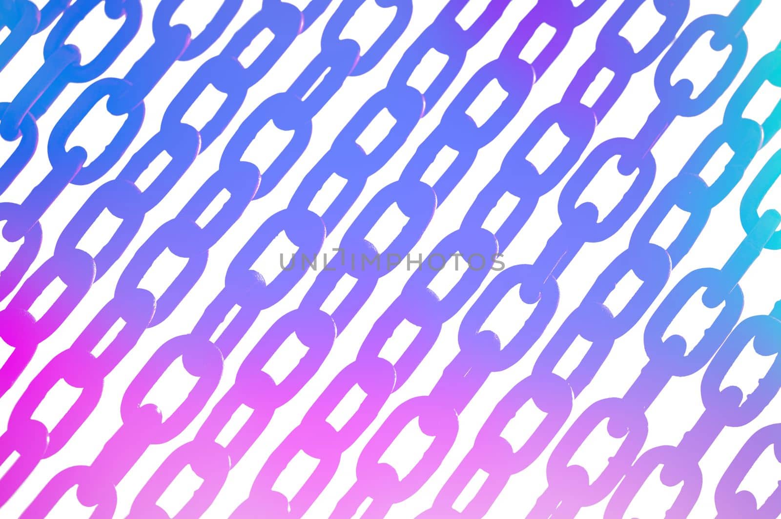 Neon circuits isolated on white. Background of chains on a withe background. Curtain of Neon chain-link. Background of Neon chains.