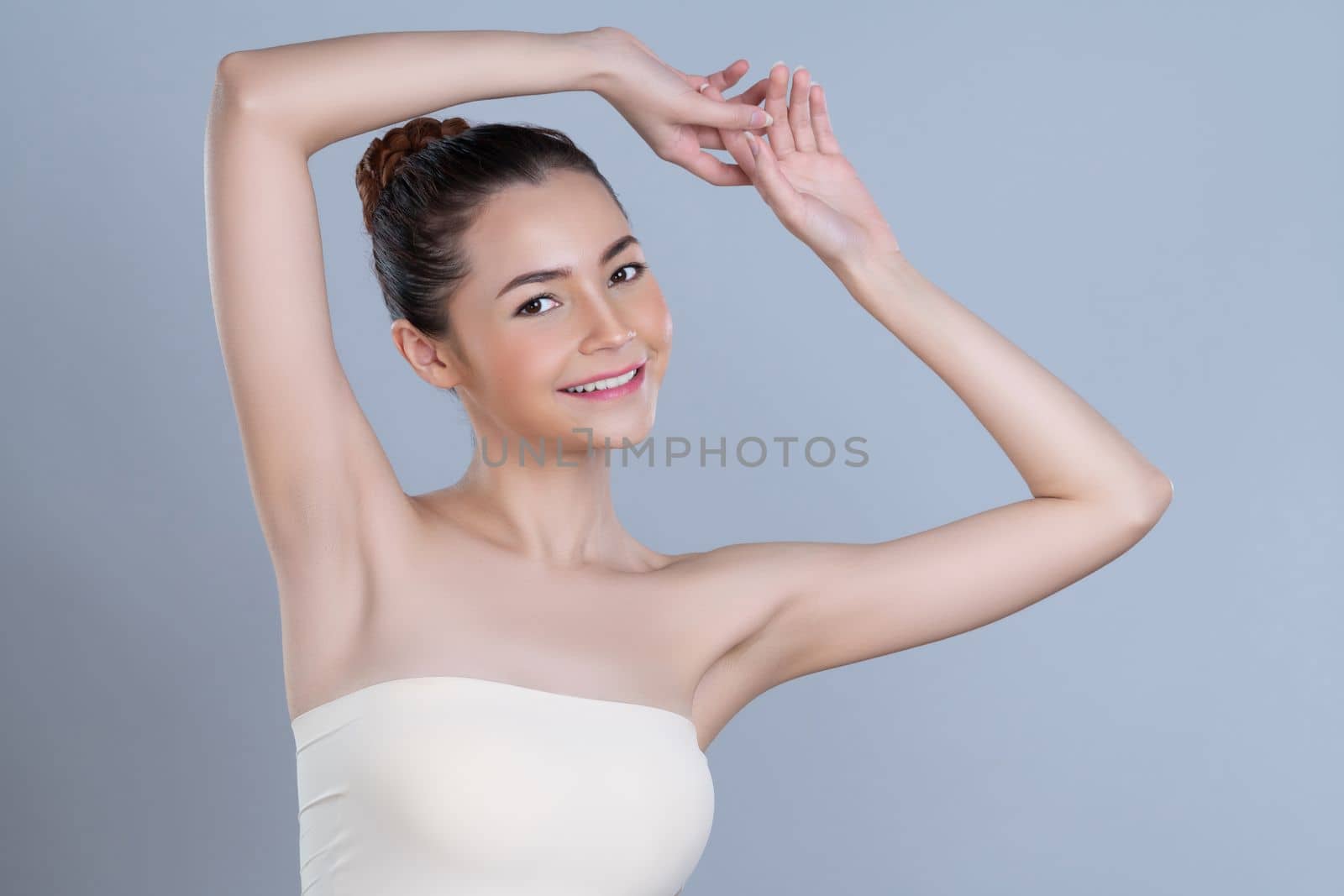 Glamorous beautiful woman with perfect smooth and clean skin. by biancoblue
