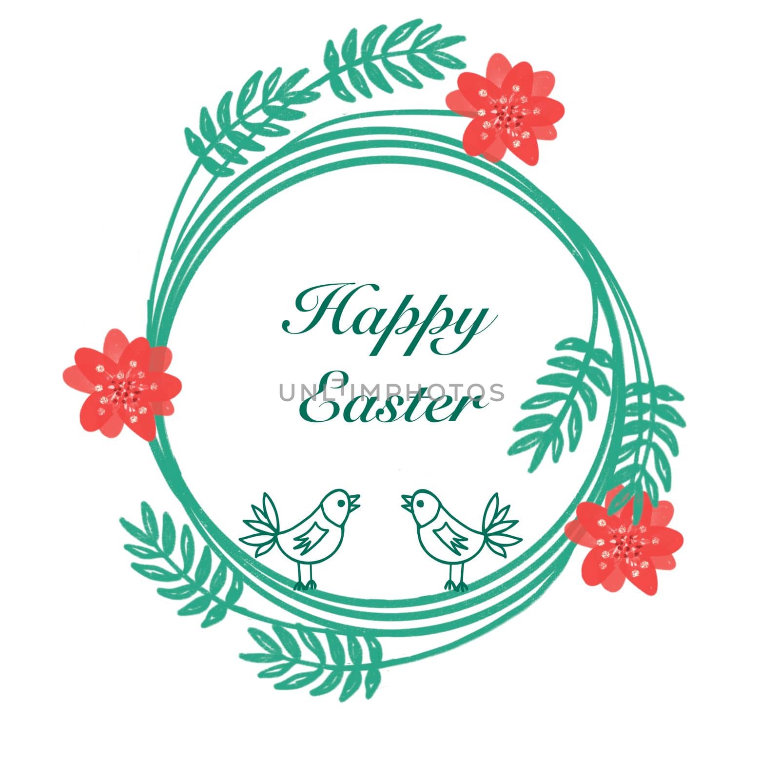 Flat design style Happy Easter greeting card, felicitation banner, poster template. by Olga_OLiAN