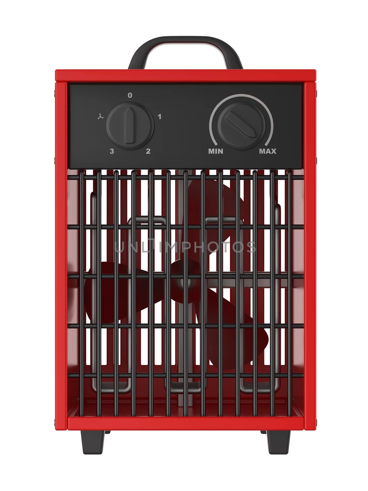 Red industrial fan heater by magraphics