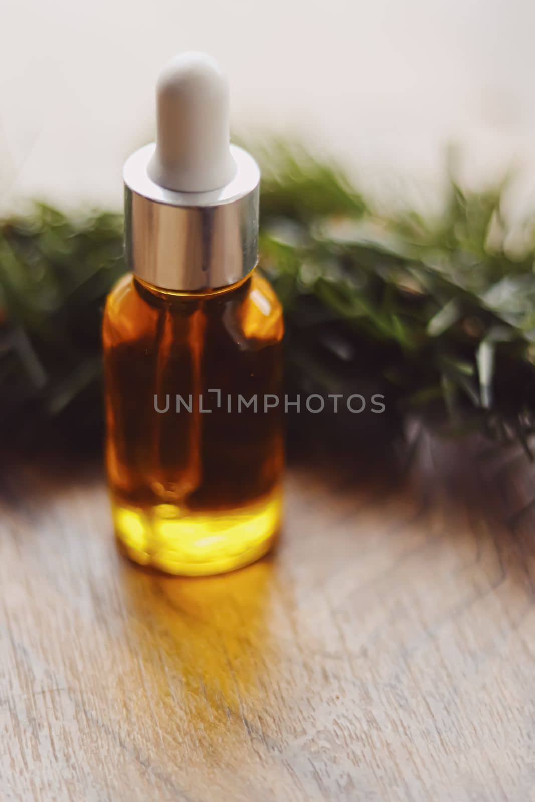 Organic oil serum bottle, beauty and skincare product.