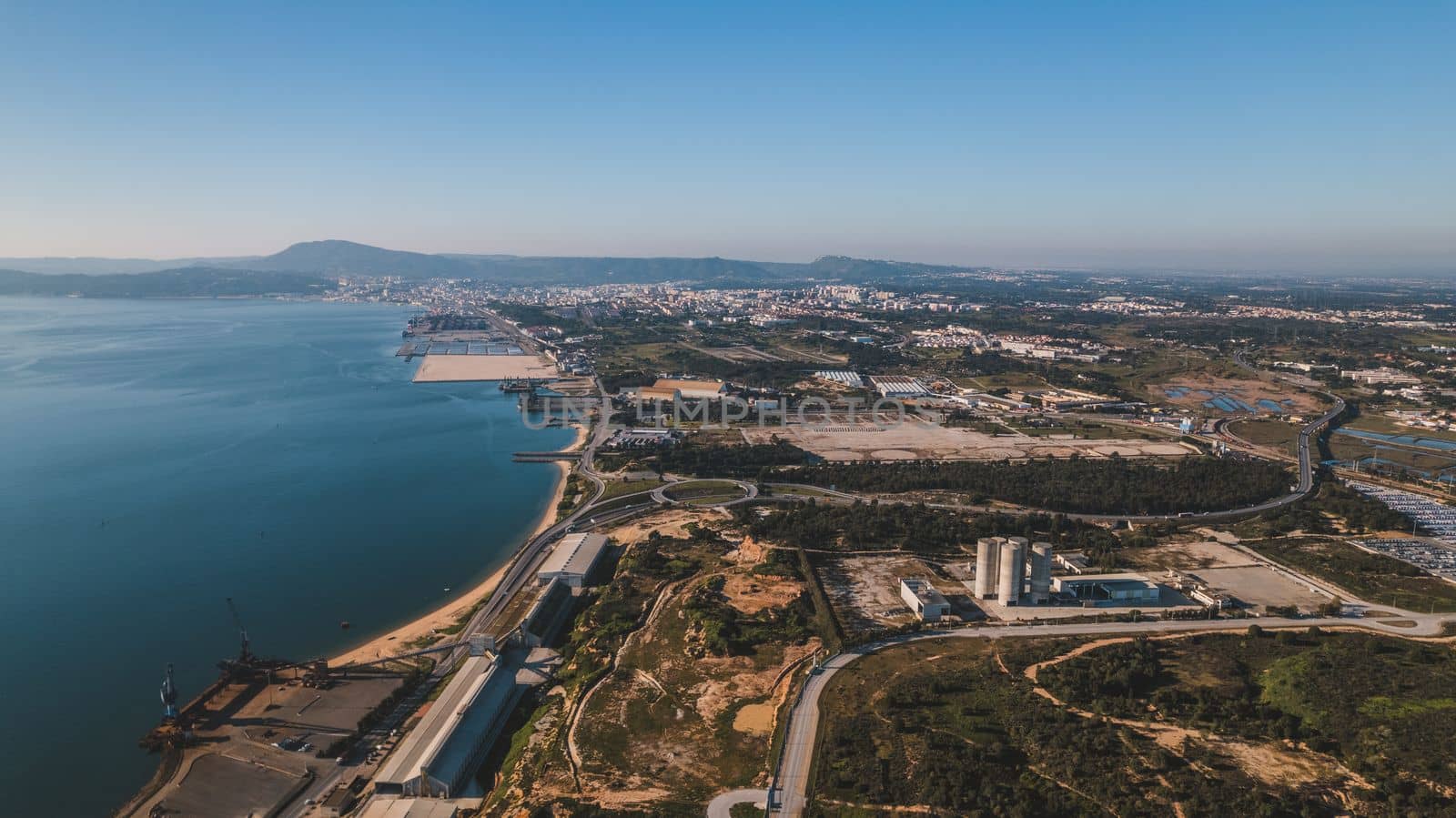 Aerial view of industrial area. High quality photo