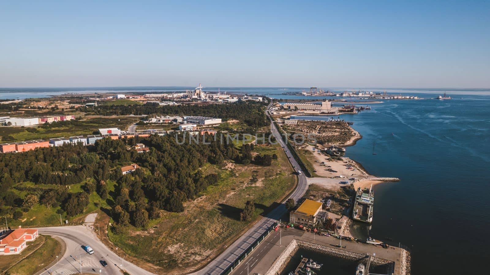 Aerial view of industrial area. High quality photo