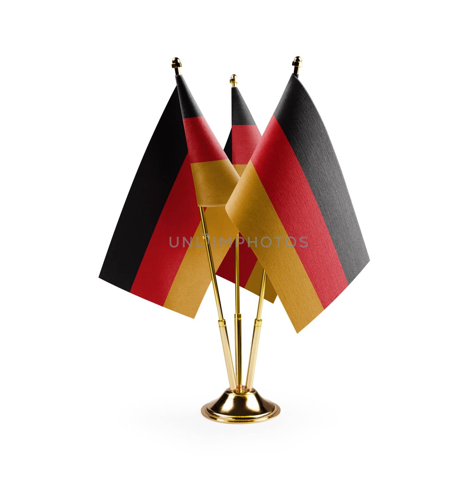 Small national flags of the Germany on a white background.