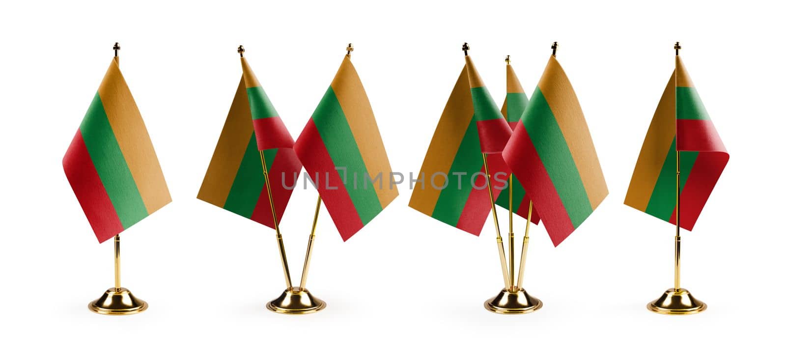 Small national flags of the Lithuania on a white background by butenkow