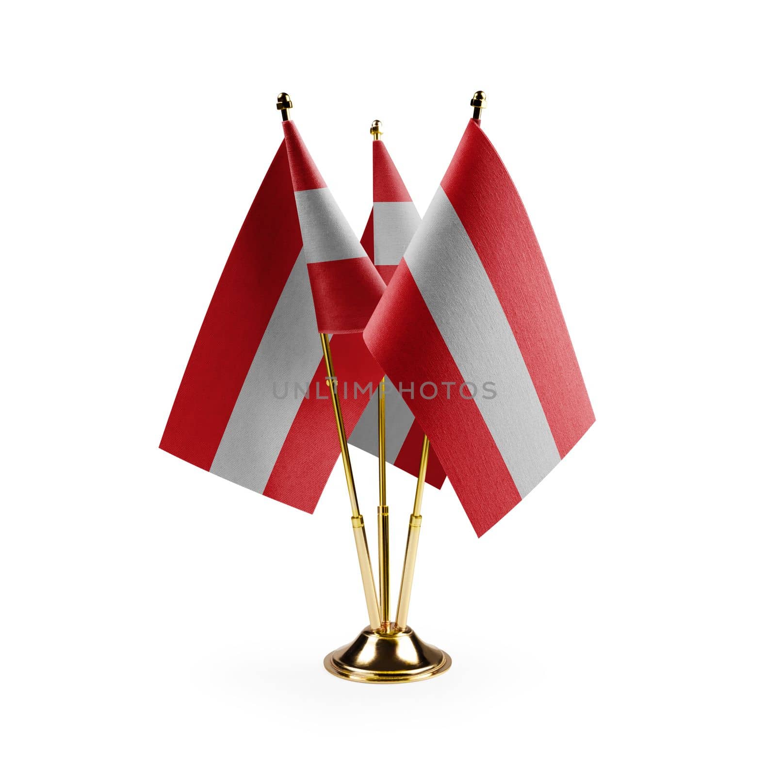 Small national flags of the Austria on a white background by butenkow