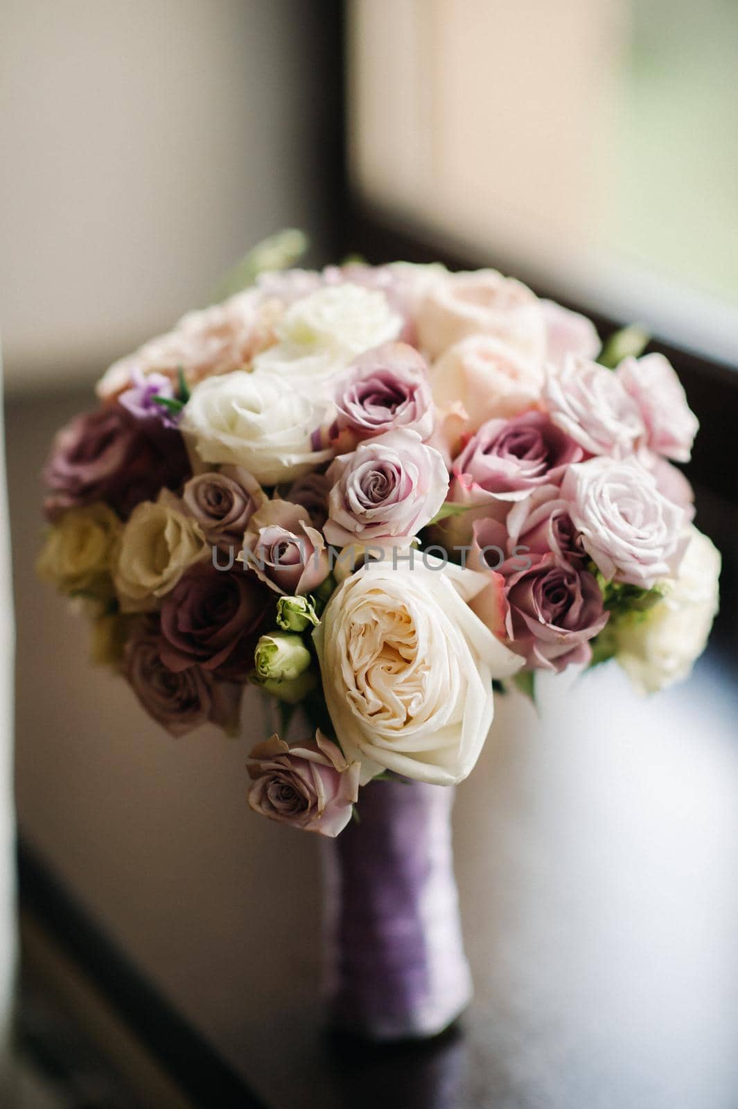 beautiful stylish wedding bouquet with roses .Wedding Decor by Lobachad
