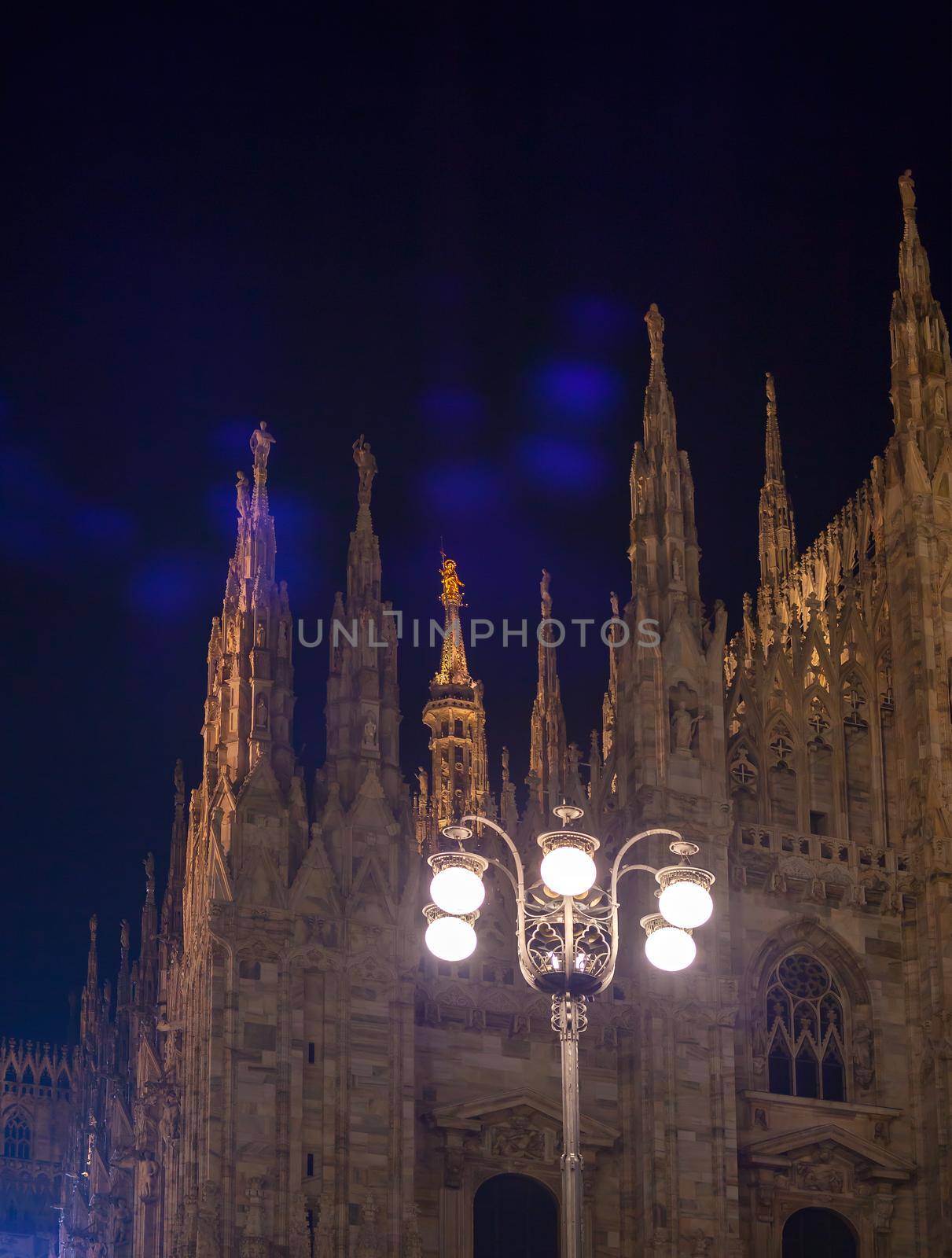 Nightview of Duomo of Milan, the Milan cathedral