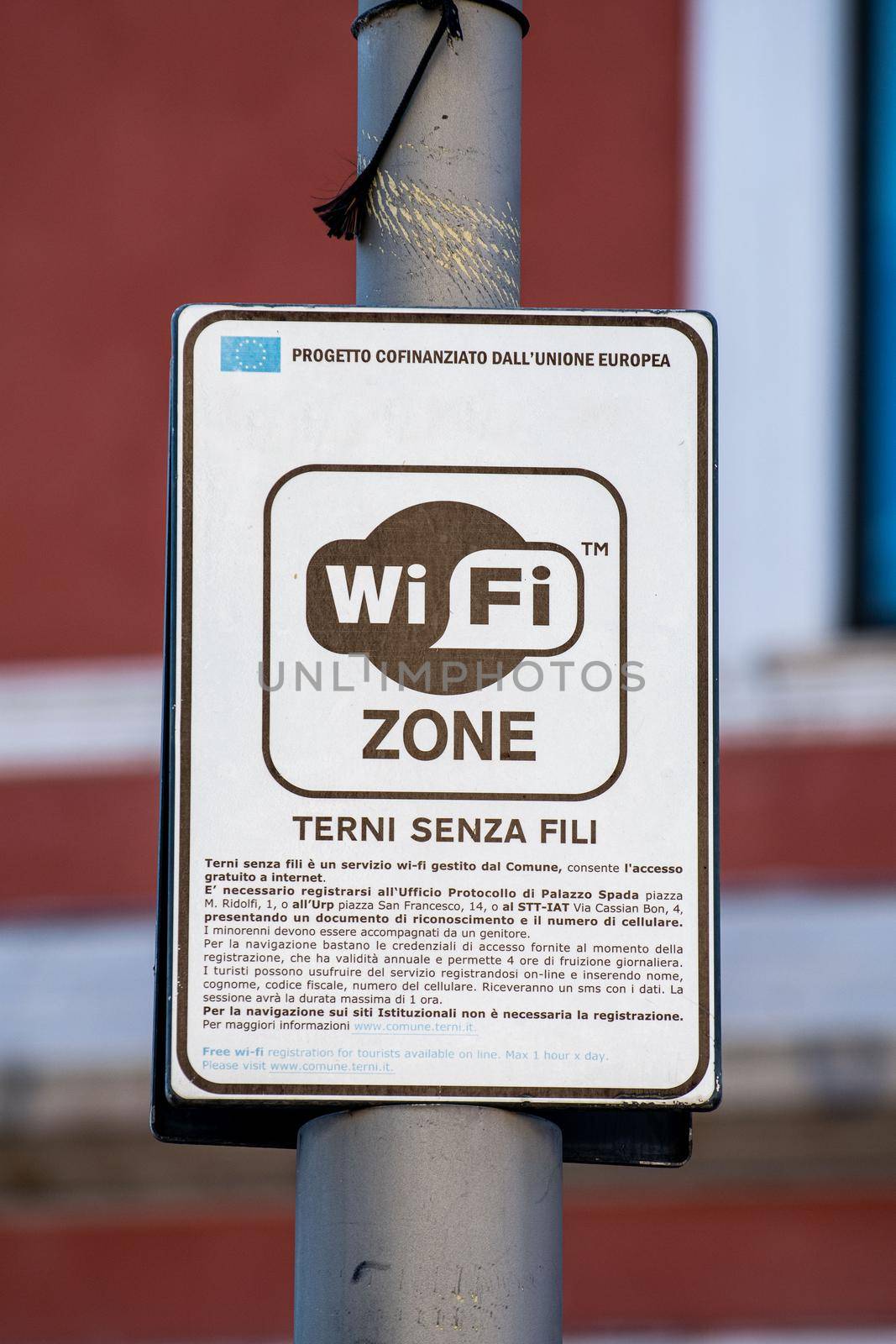 sign indicating free wi fi in the city public service