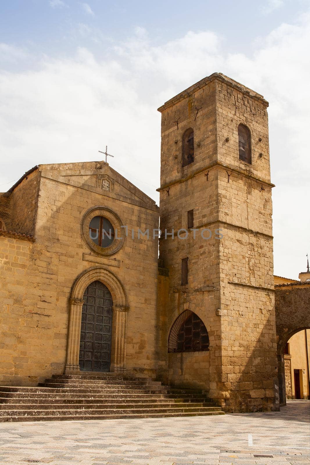 View of the San Leone Basilica of Assoro, Sicily. Italy