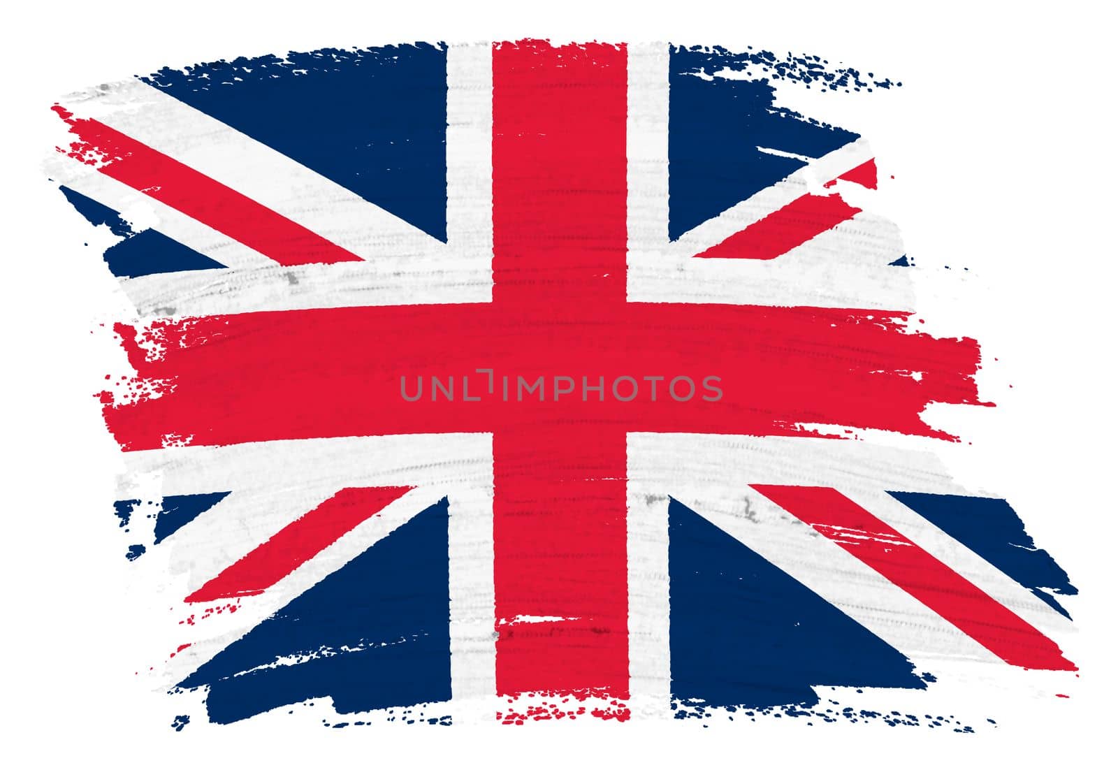 Great Britain flag background paint brushstroke illustration clipping path by VivacityImages