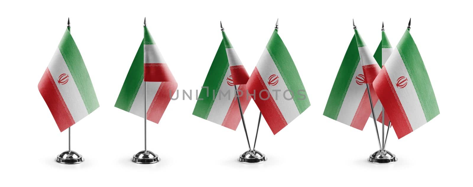 Small national flags of the Iran on a white background.