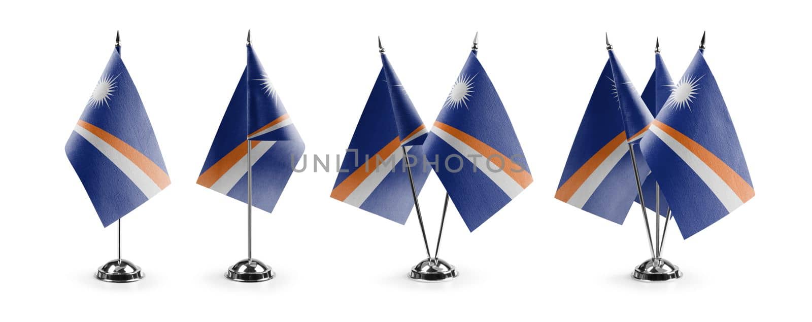 Small national flags of the Marshall on a white background.