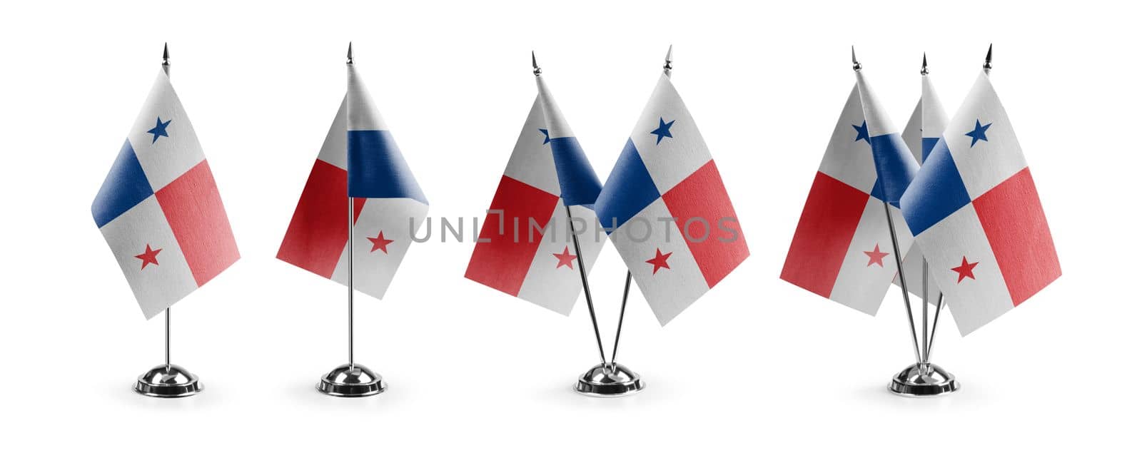 Small national flags of the Panama on a white background by butenkow