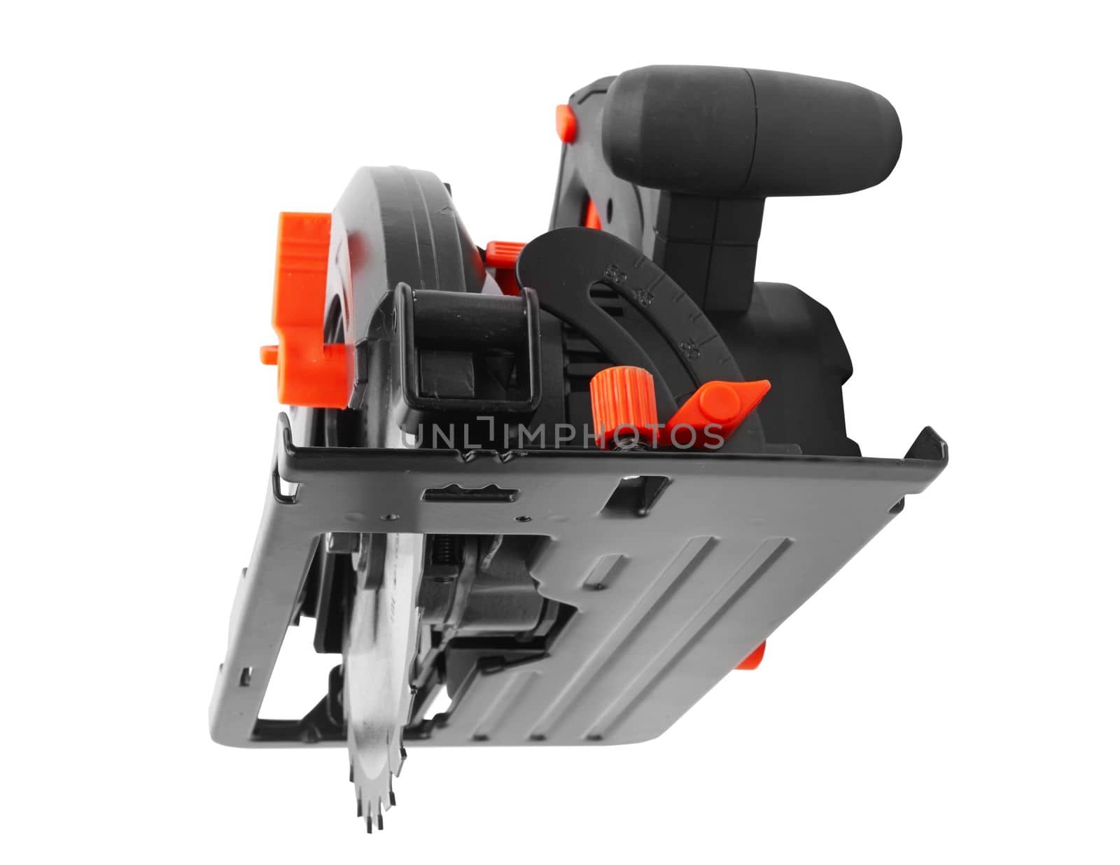 Power tools circular saw cordless isolated on a white background