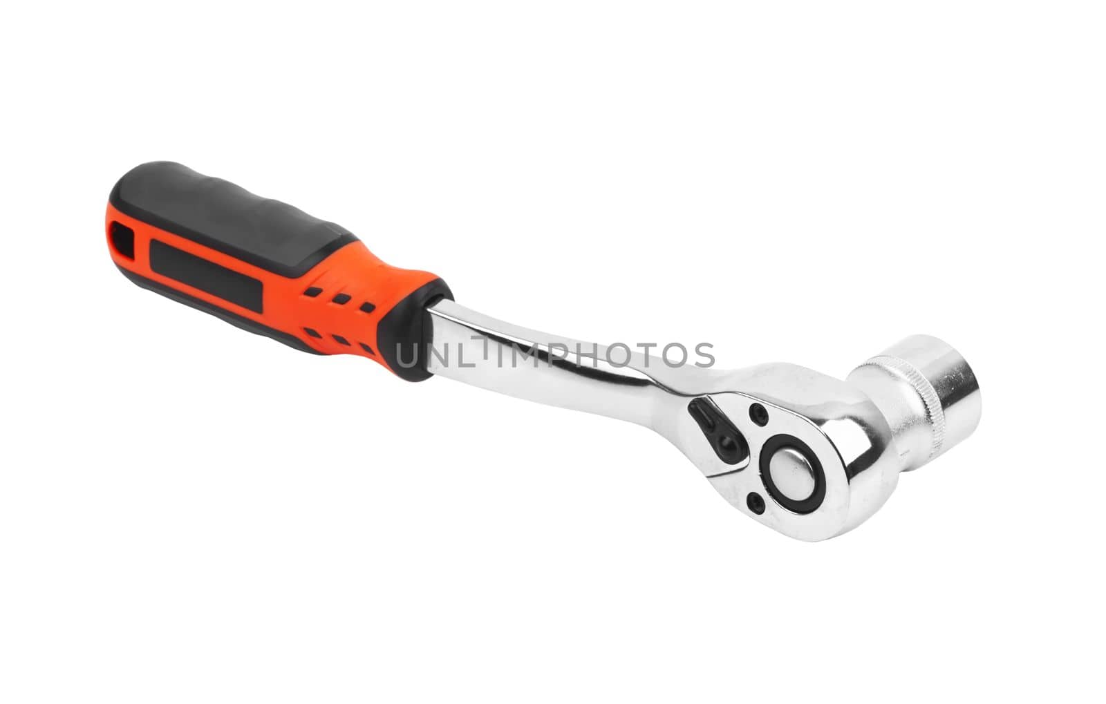 Wrench with ratchet isolated on white background