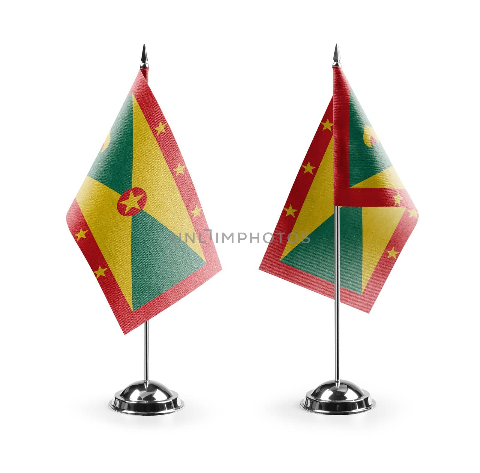 Small national flags of the Grenada on a white background by butenkow