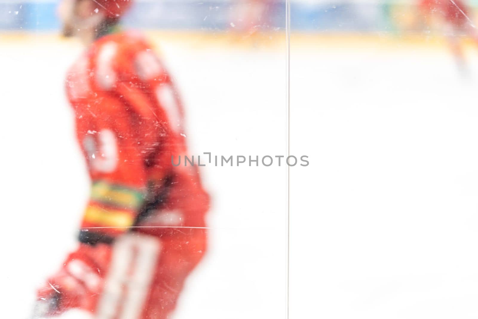 hockey player on the ice surface of the stadium. High quality photo