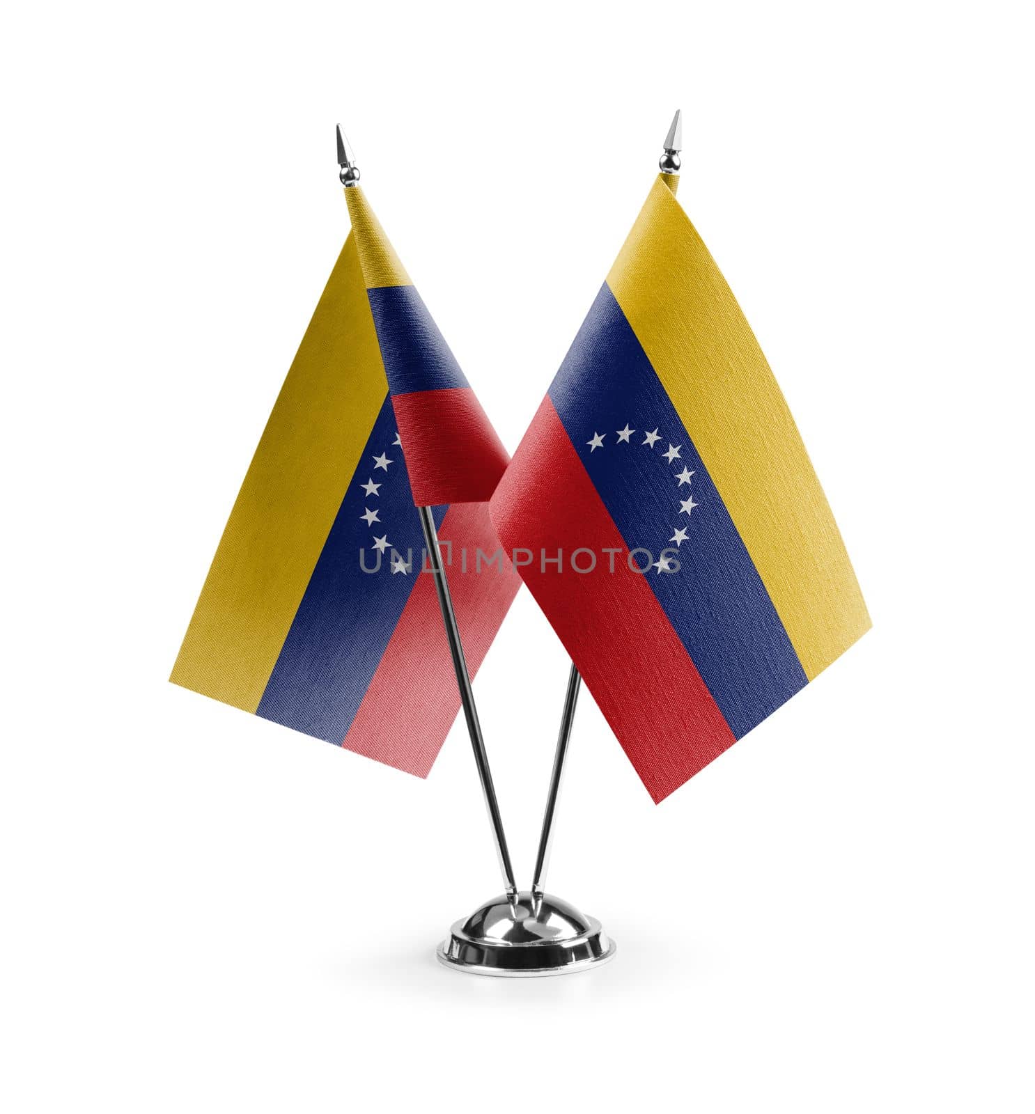 Small national flags of the Venezuela on a white background by butenkow
