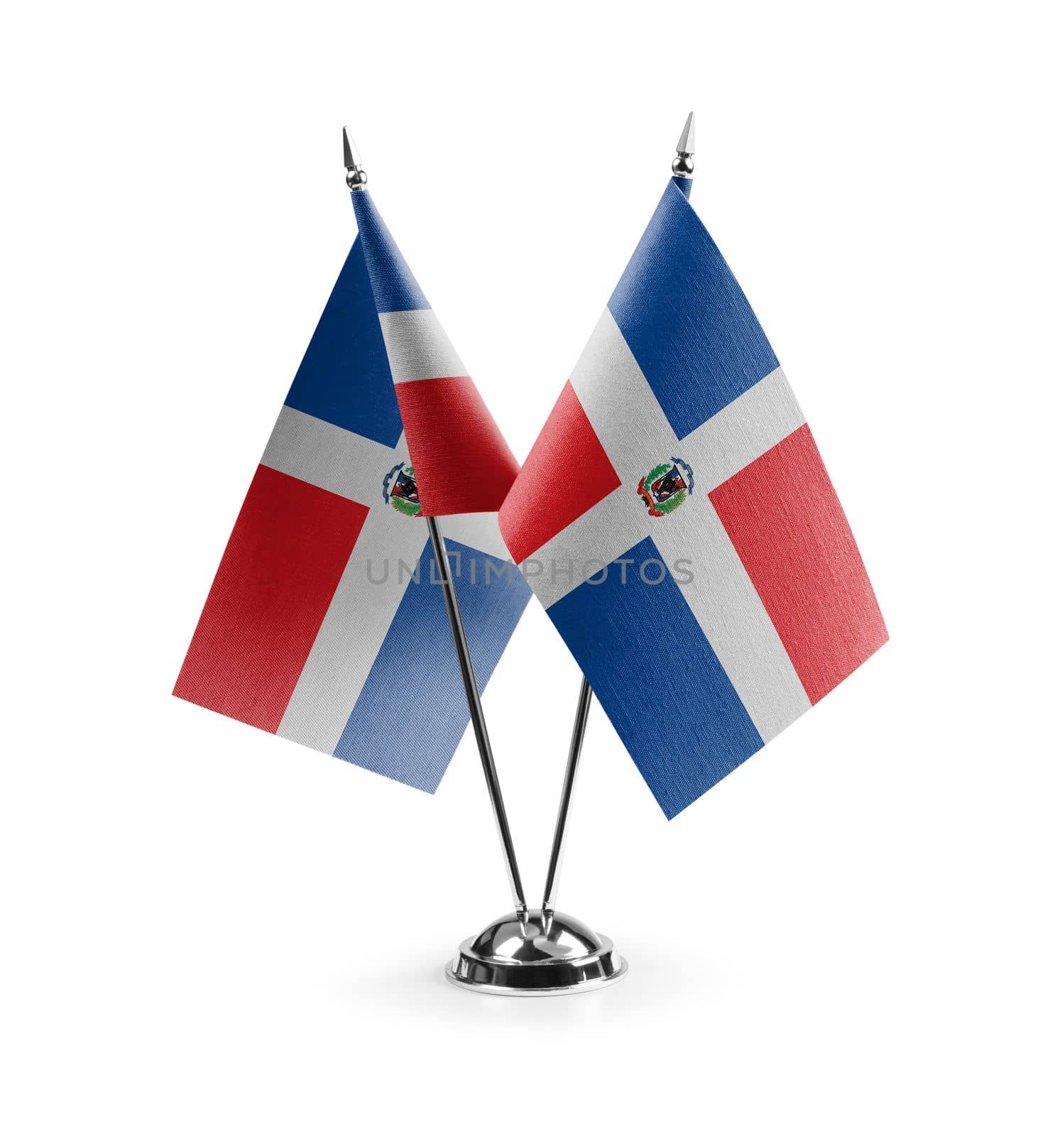 Small national flags of the Dominicana on a white background.