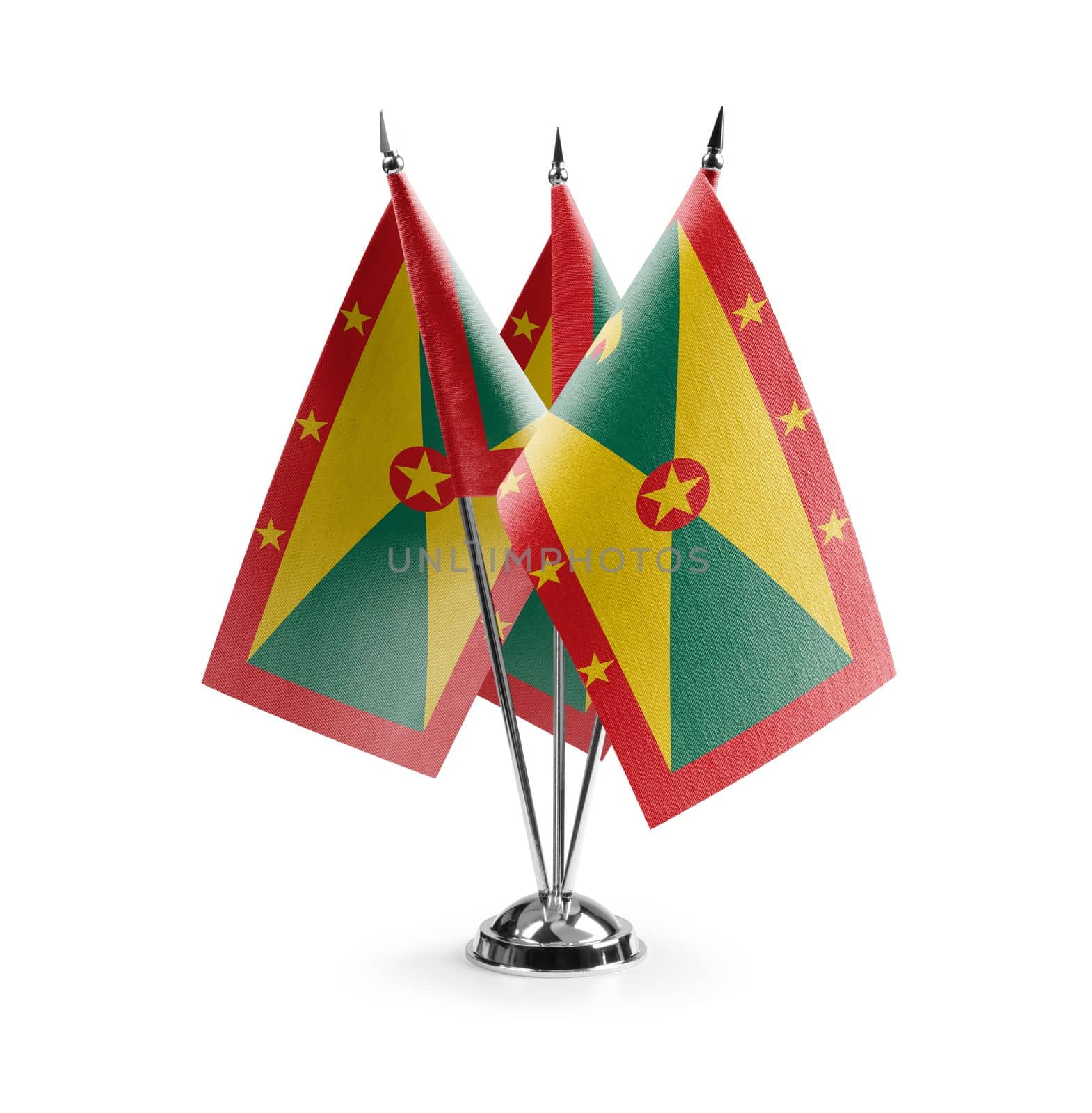 Small national flags of the Grenada on a white background by butenkow
