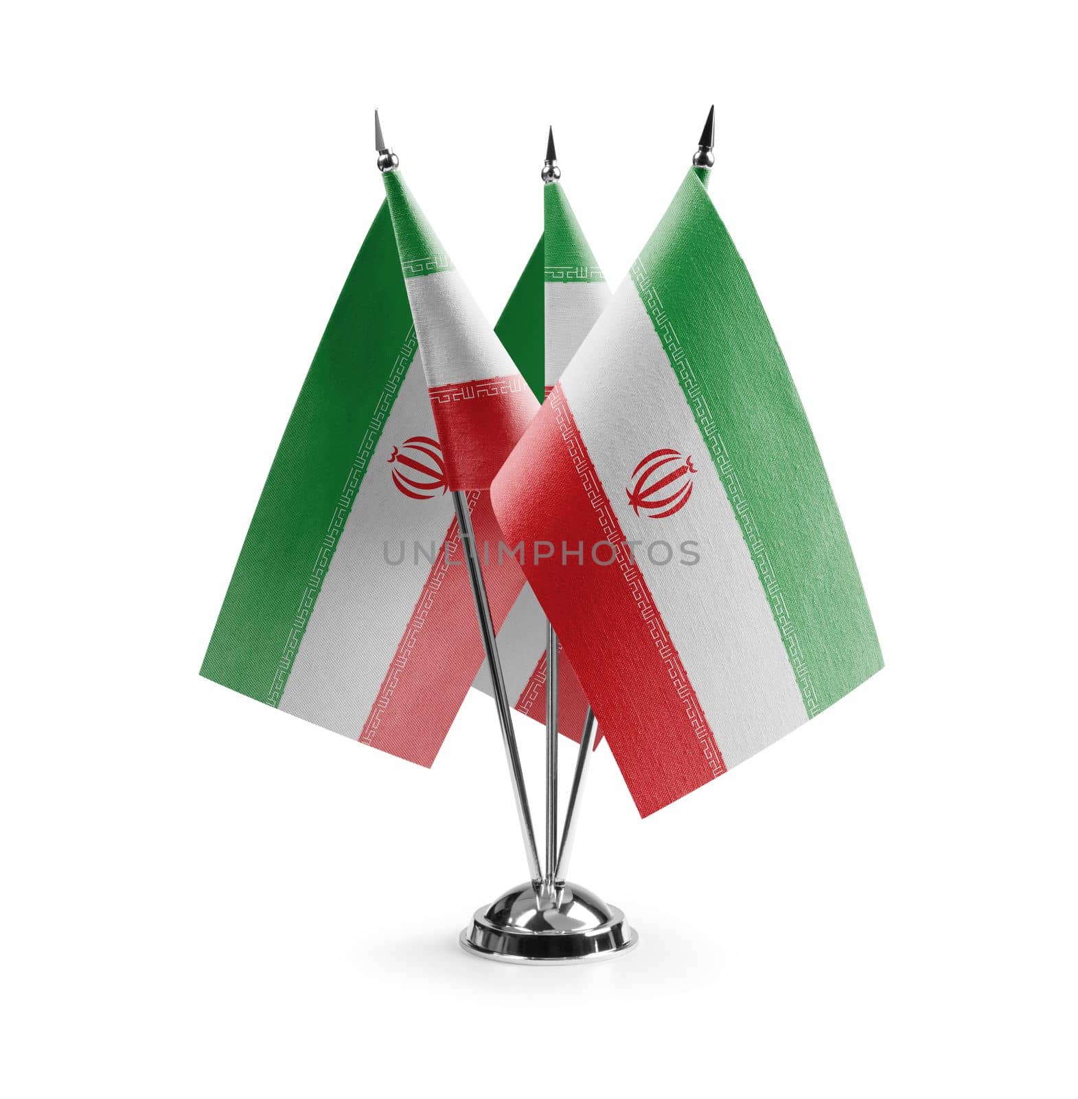 Small national flags of the Iran on a white background by butenkow