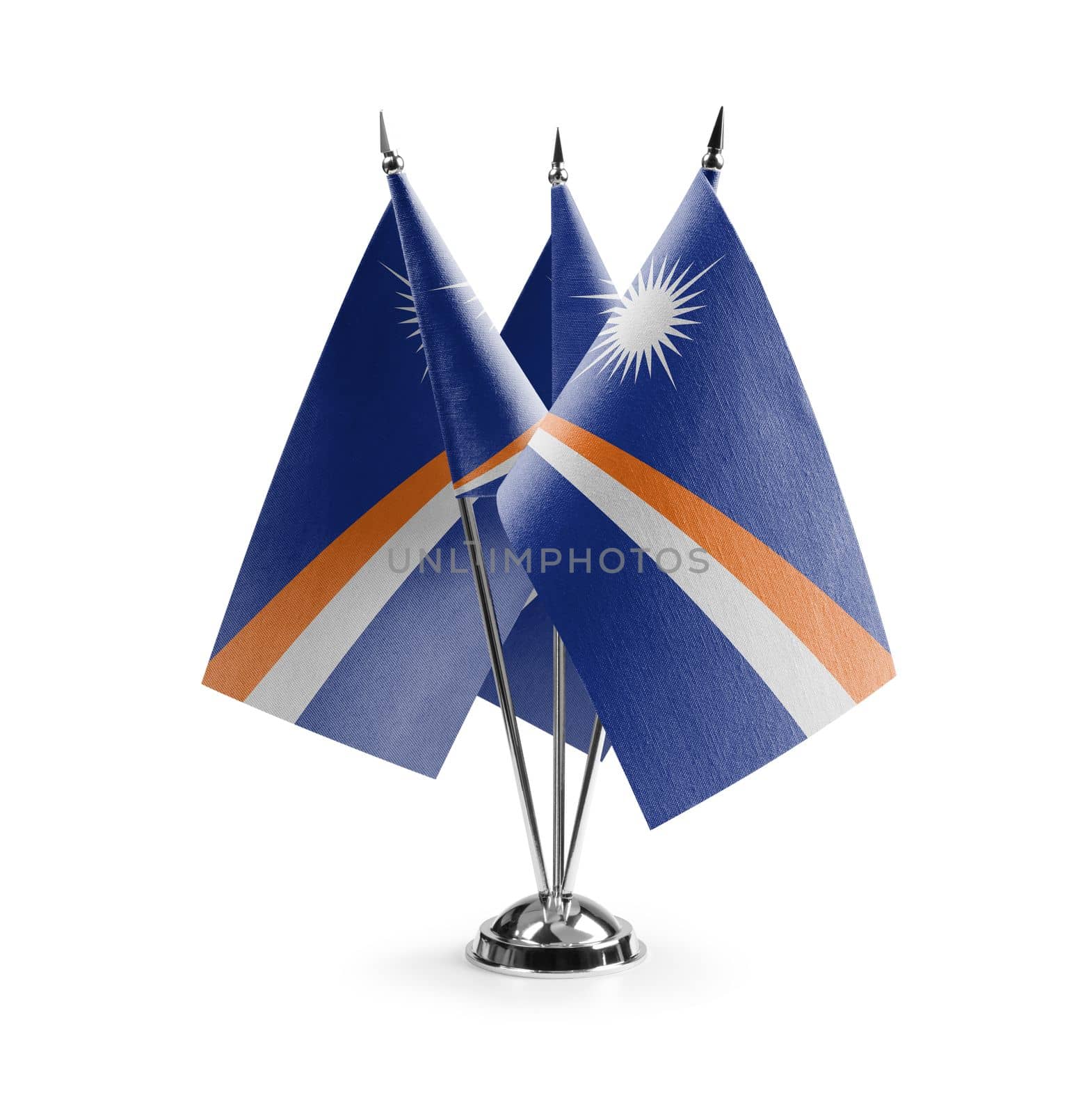 Small national flags of the Marshall on a white background by butenkow