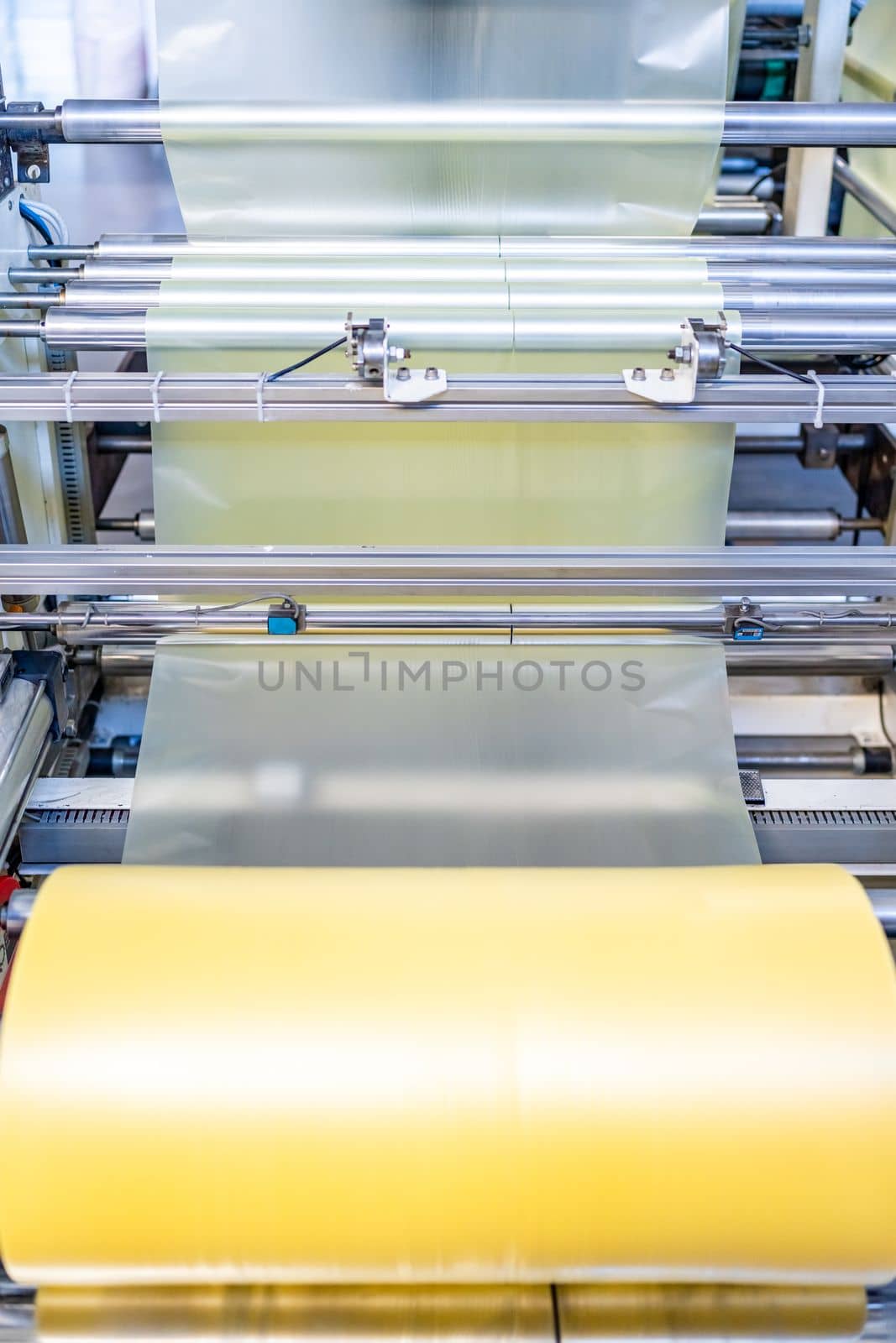 production of plastic bags in the factory. 