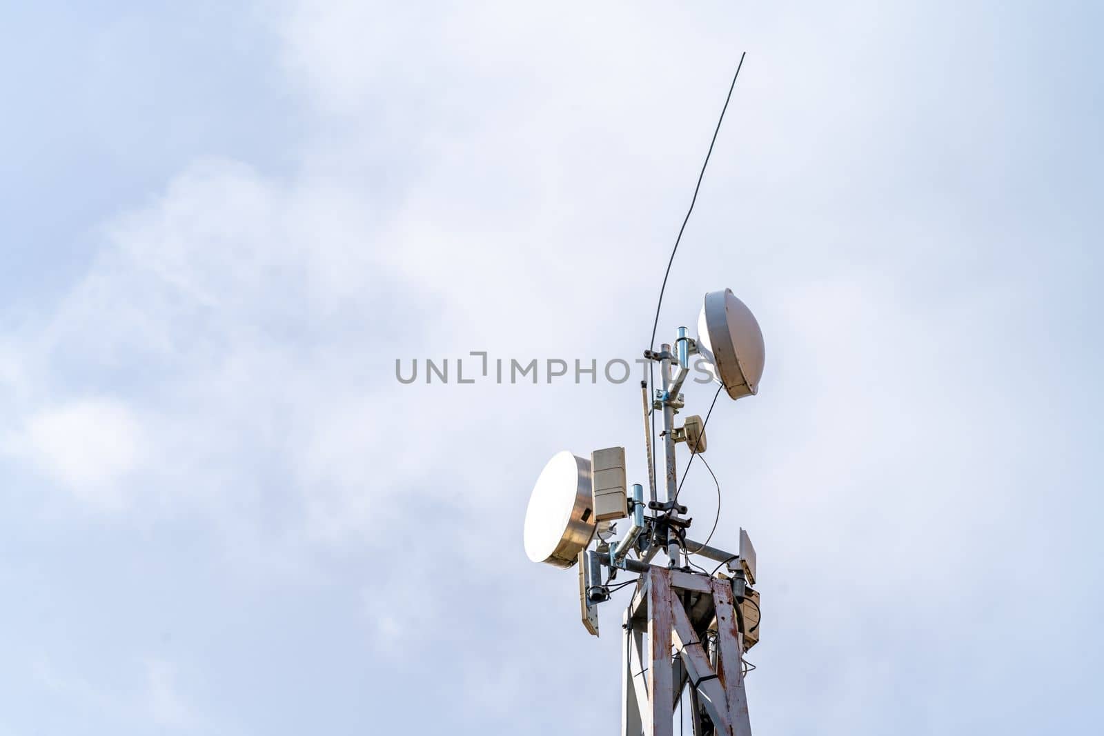 mobile signal transmitter and wifi on the pole. High quality photo
