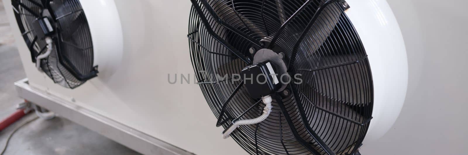 Large industrial air conditioner with high cooling capacity. Air conditioning fan concept