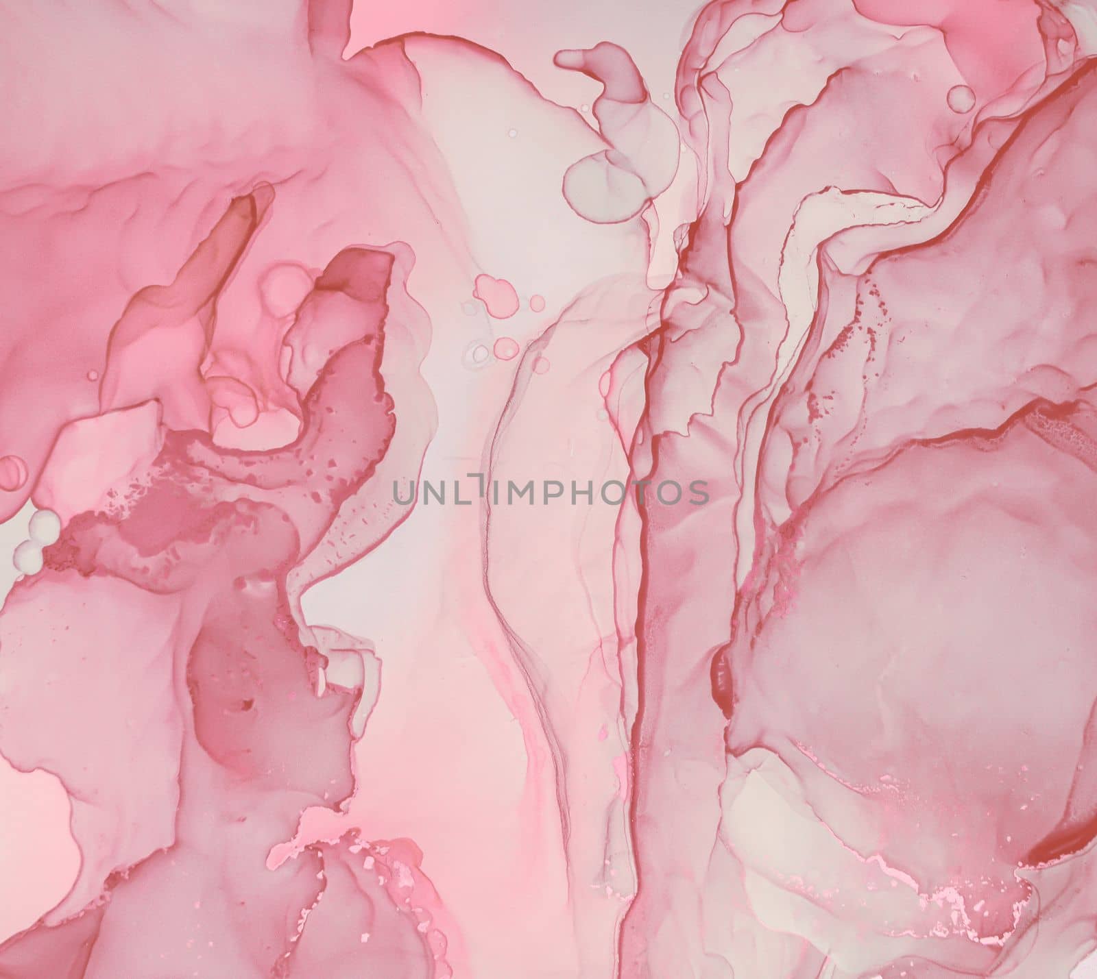 Feminine Liquid Marble. Abstract Illustration. Fluid Flow Painting. Acrylic Wall. Gold Oil Design. Alcohol Luxury Marble. Gentle Background. Art Creative Paint. Ethereal Pink Marble.