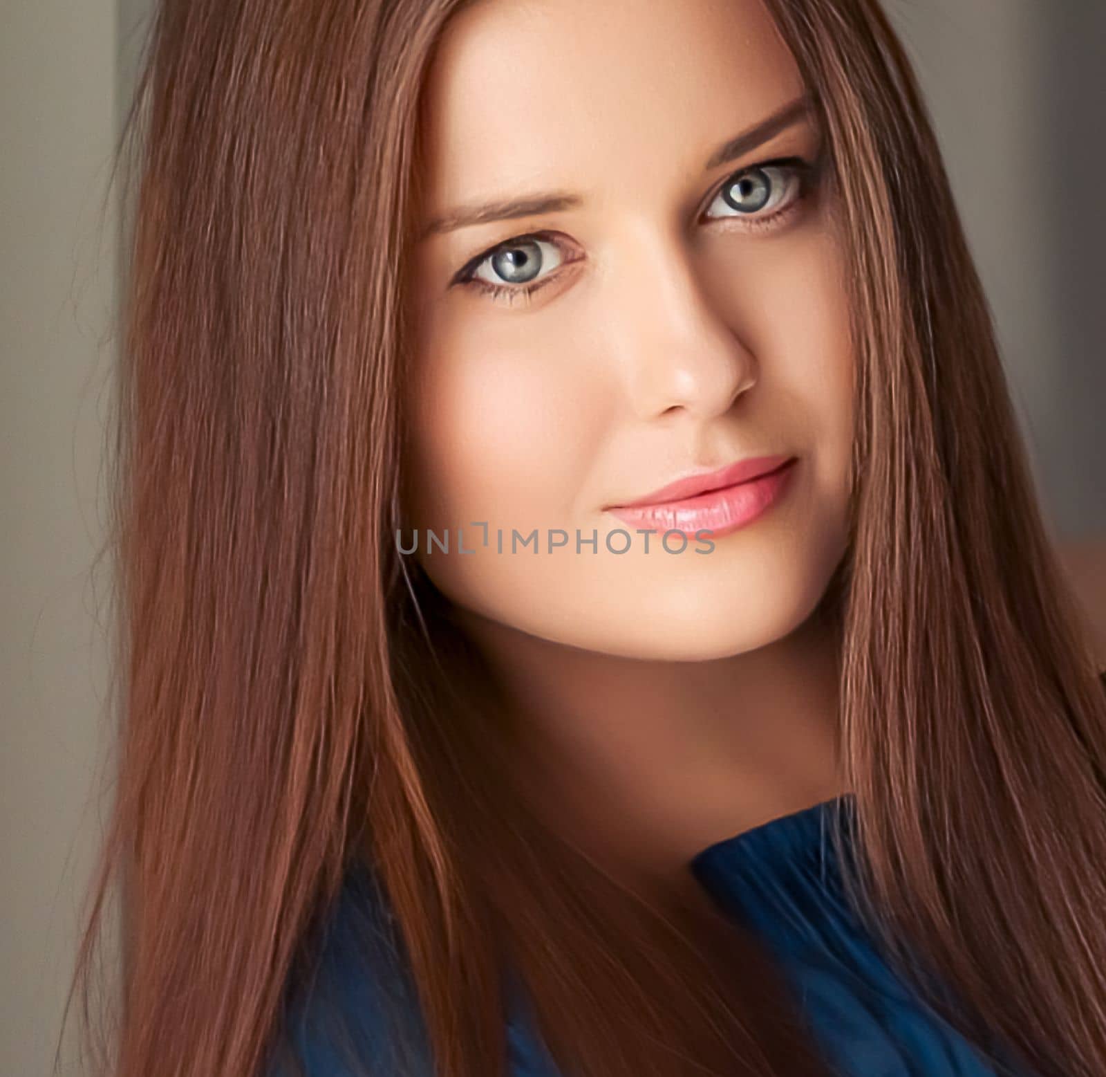 Beauty and femininity, beautiful woman with long hairstyle, natural portrait by Anneleven