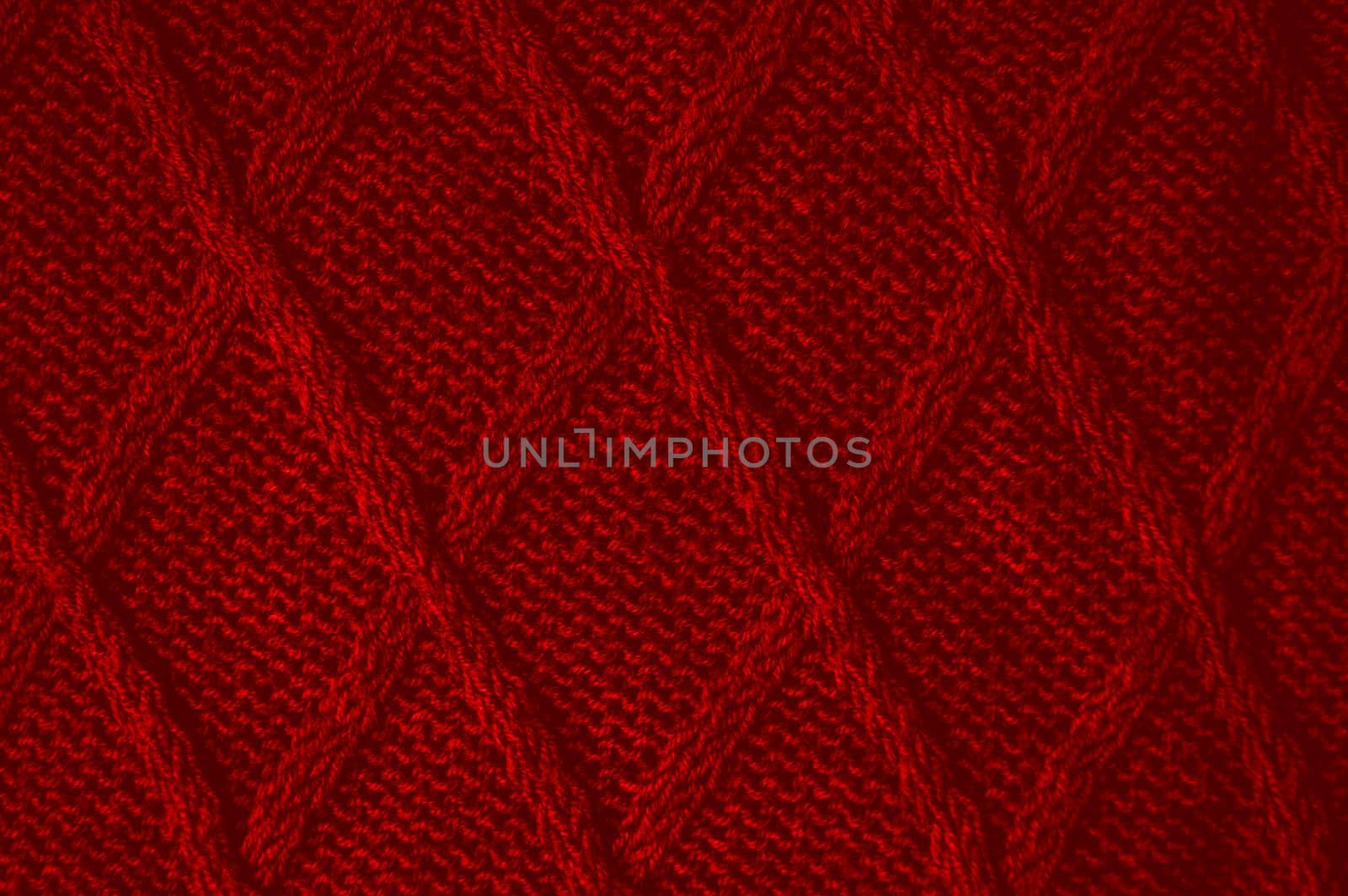 Knitted Fabric. Organic Woven Pullover. Closeup Knitwear Winter Background. Detail Knitted Wool. Red Macro Thread. Scandinavian Xmas Cloth. Cotton Decor Material. Linen Abstract Wool.