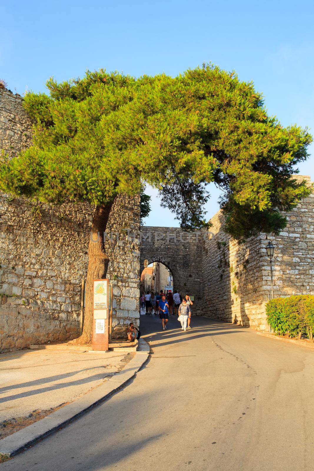 ERICE, ITALY - AUGUST 05: View of the entrance of punic fortification called Porta Trapani on August 05, 2015