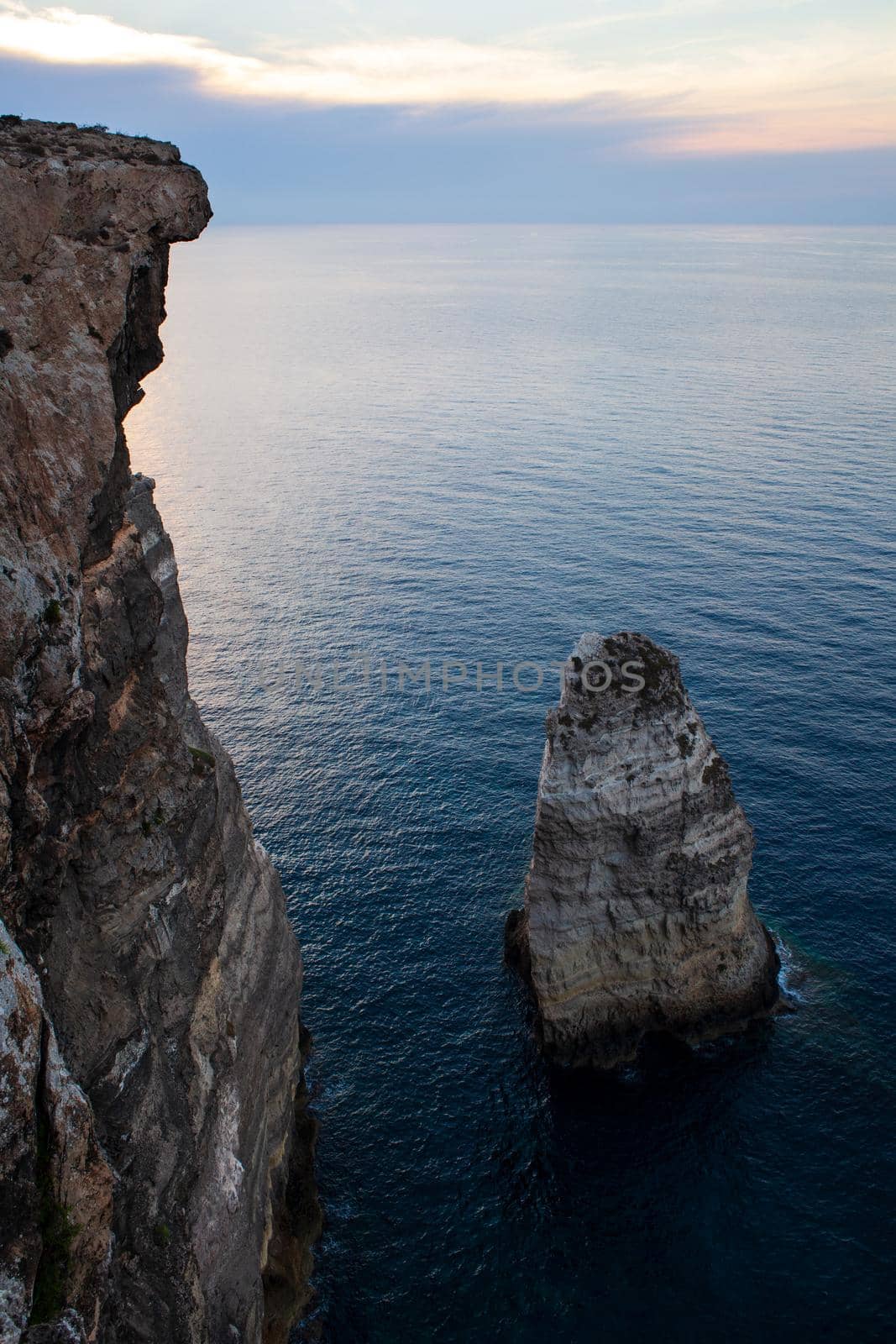 View of the famous cliff called Sacramento in Lampedusa, Sicily