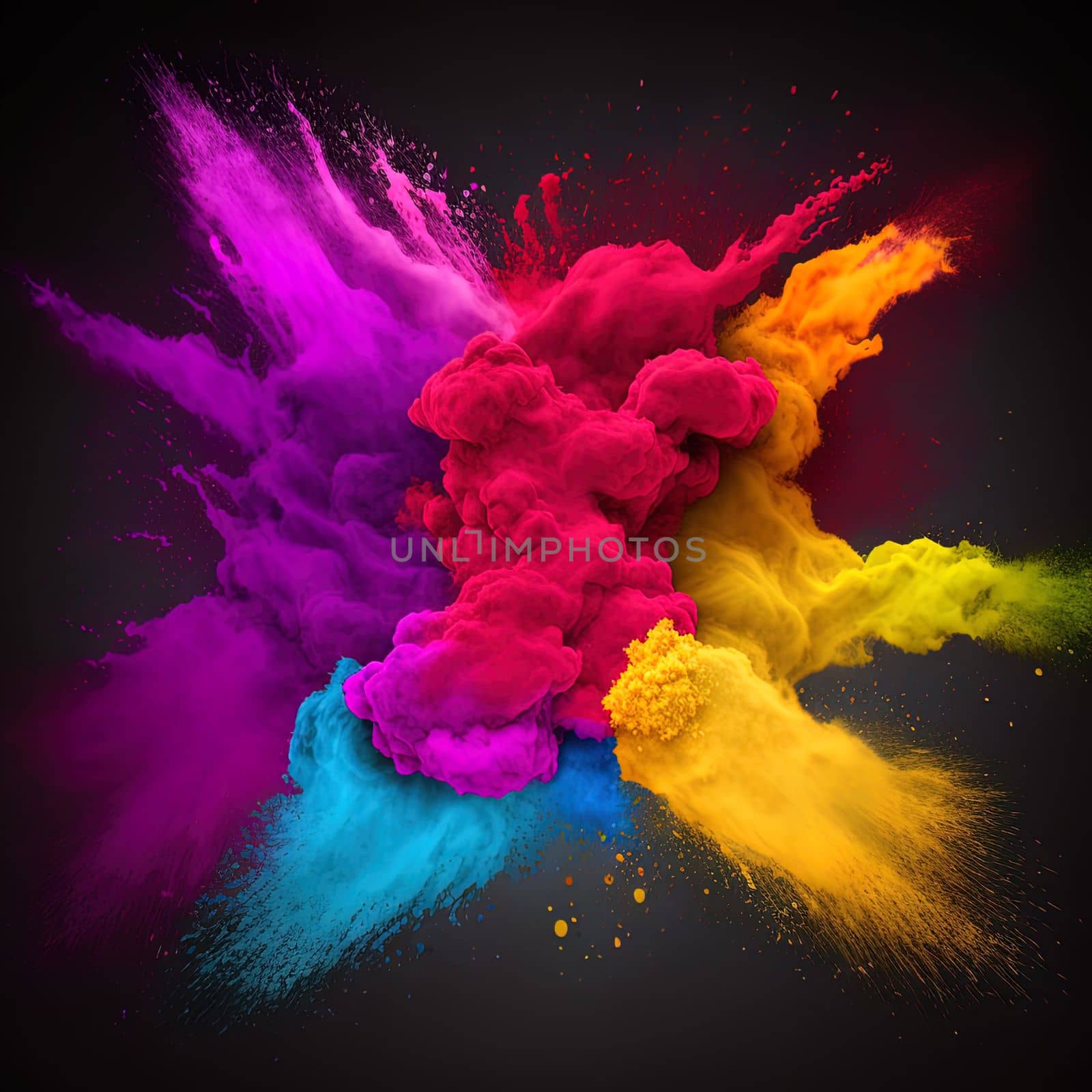 Splashes of paint on the Holi holiday by Dustick