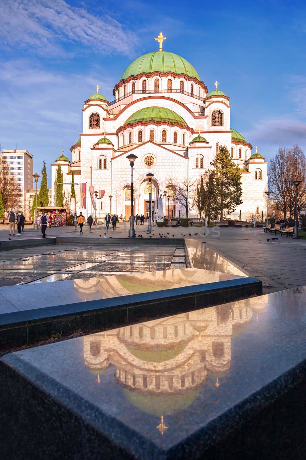 Belgrade, Serbia - February 20, 2023: Church of Saint Sava is the largest Orthodox church in Serbia, one of the largest Eastern Orthodox churches and it ranks among the largest churches in the world.
