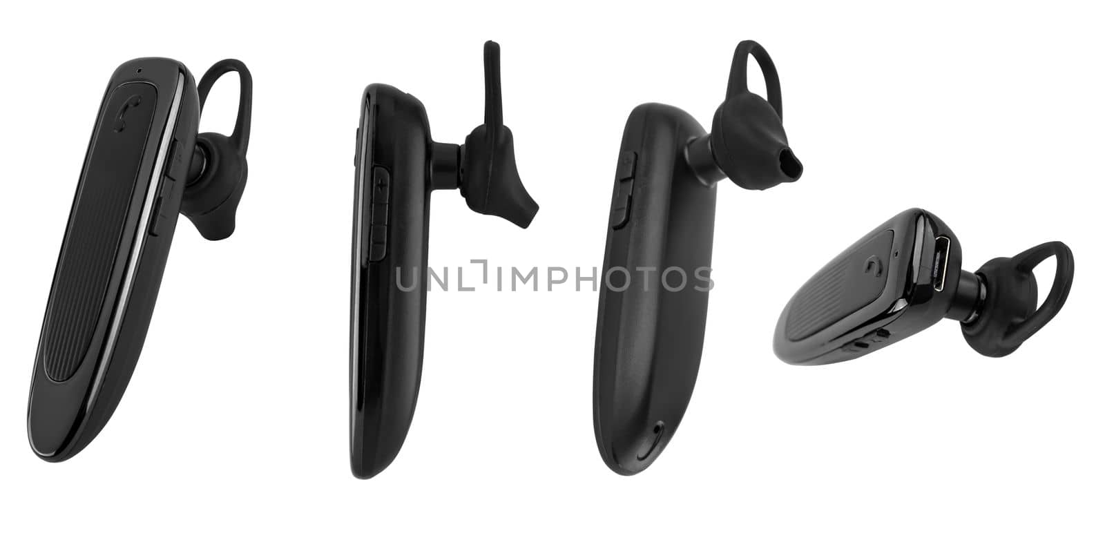 bluetooth headset for the phone, accessory for the phone, on a white background