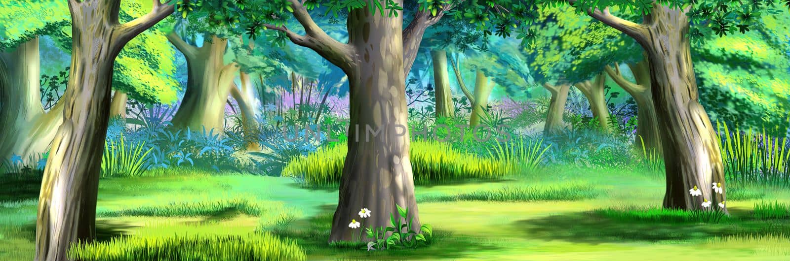 Tree trunk in a forest illustration by Multipedia